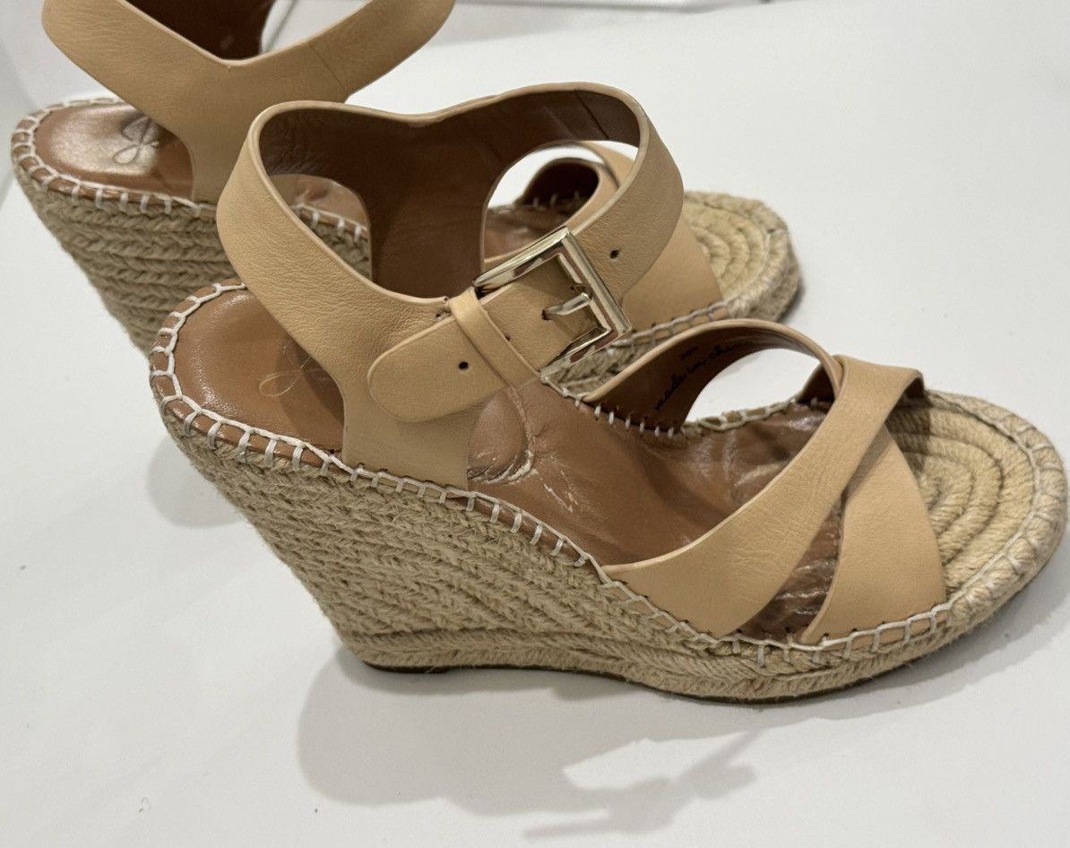 Joie Joie Beige Leather Espadrille Wedge Buckle Ankle Strap Size US 6.5 / IT 36.5 - 3 Thumbnail