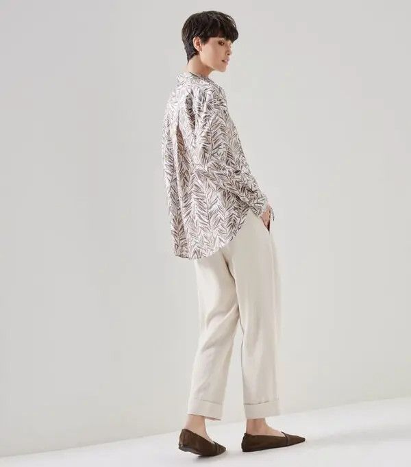 Brunello Cucinelli o1y0725 Silk Shirt in Multicolor Size L / US 10 / IT 46 - 5 Thumbnail