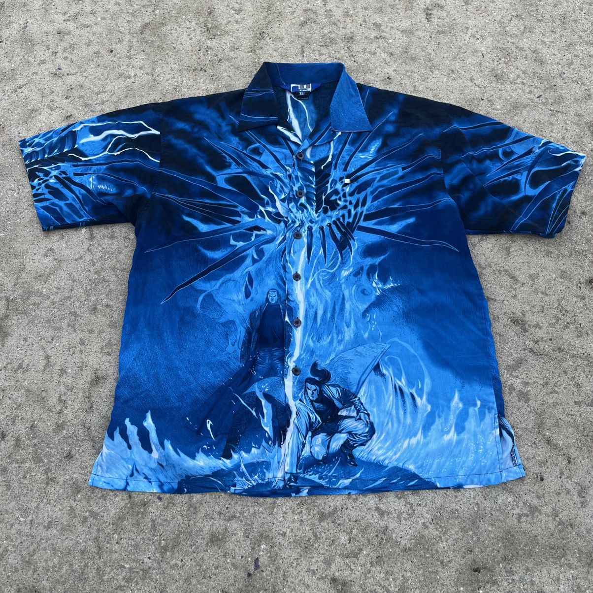 JNCO × Vintage CRAZY Y2K Blue dragon AOP Hawaiian shirt Anime style LOCO XL Size US XL / EU 56 / 4 - 1 Thumbnail