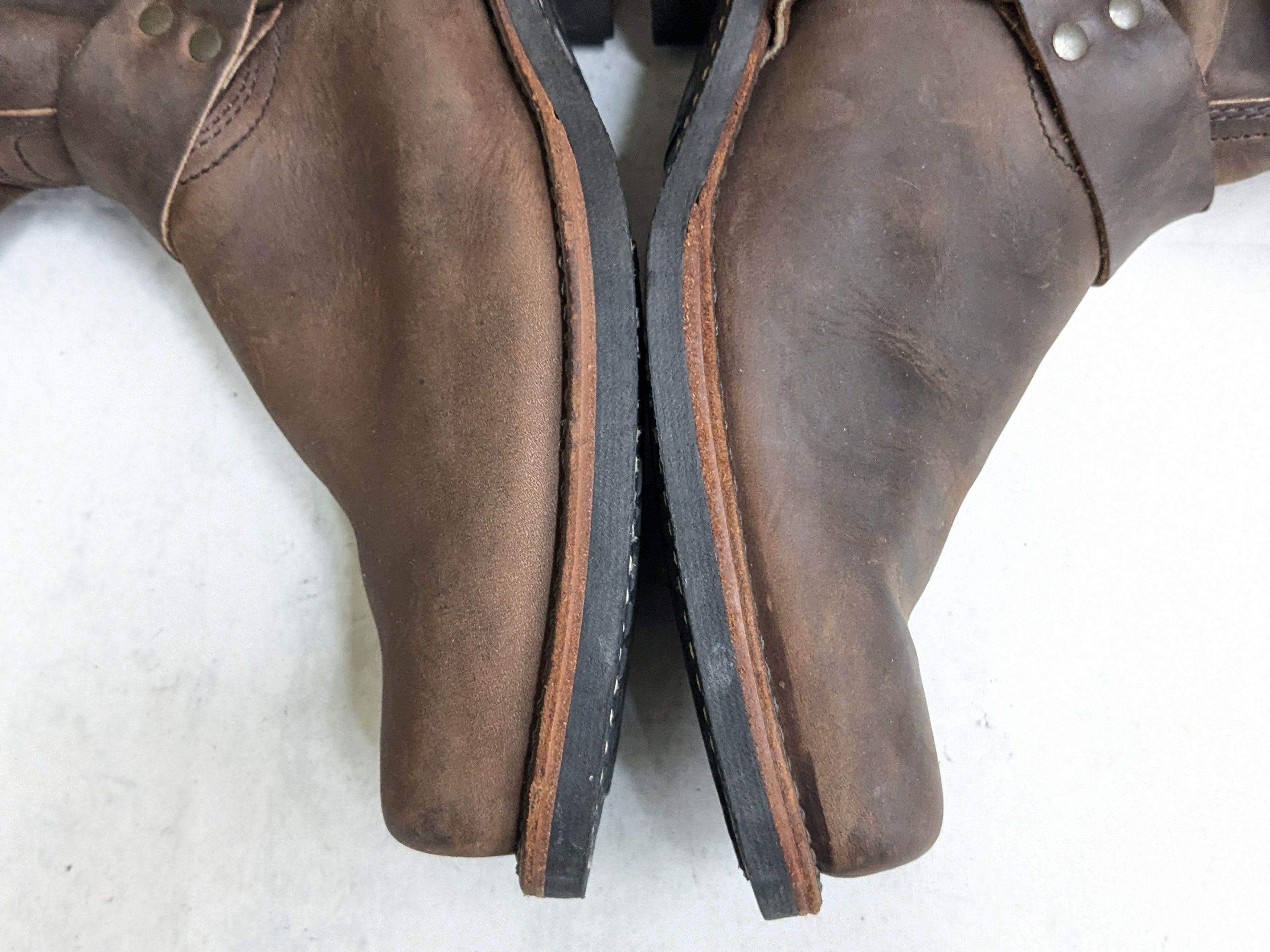 Frye Frye Harness Boots Brown Leather 12 M Buckle Size US 12 / EU 45 - 11 Thumbnail