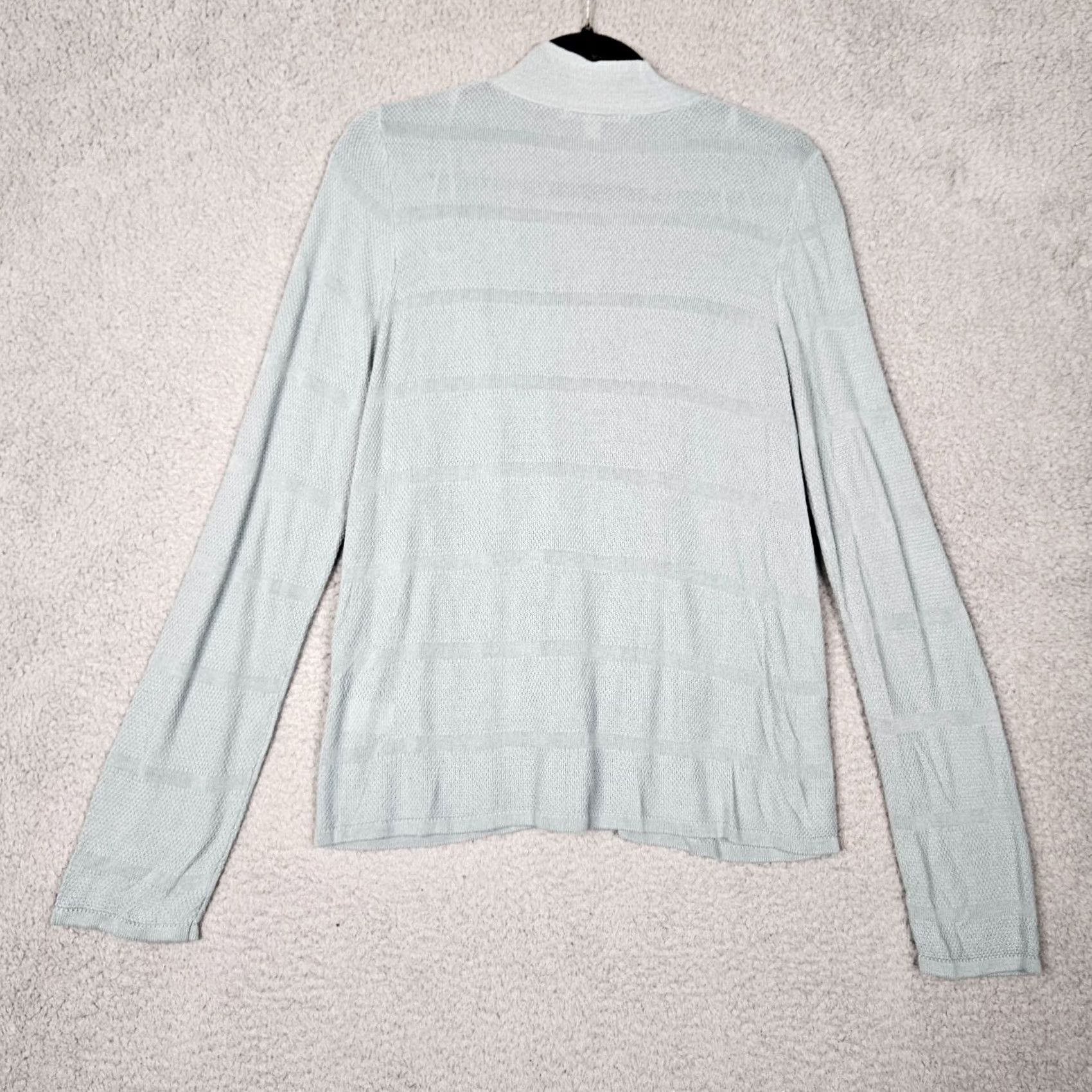 Vintage Cyrus Women’s Lightweight Open Front Cardigan Long Sleeve L V-Neck Blue Solid Knit Sweater Top Adults Womens Size L / US 10 / IT 46 - 2 Thumbnail