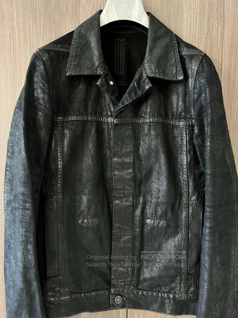 Rick Owens Rick Owens Exploded wax coated lapel denim jacket. Size US S / EU 44-46 / 1 - 2 Thumbnail