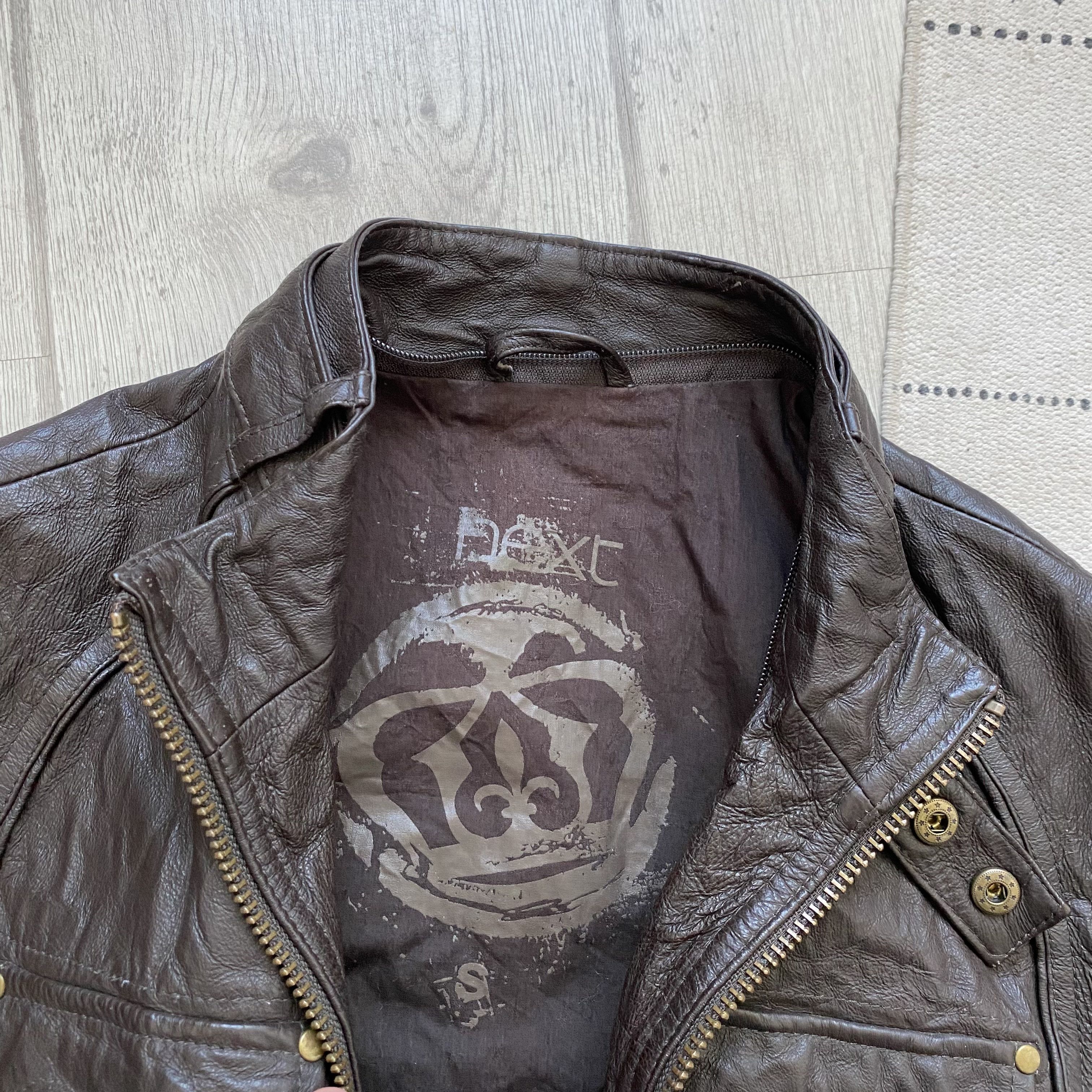 If Six Was Nine Vintage Hooded Leather Jacket Y2K Brown Biker Style Opium Size US M / EU 48-50 / 2 - 11 Thumbnail