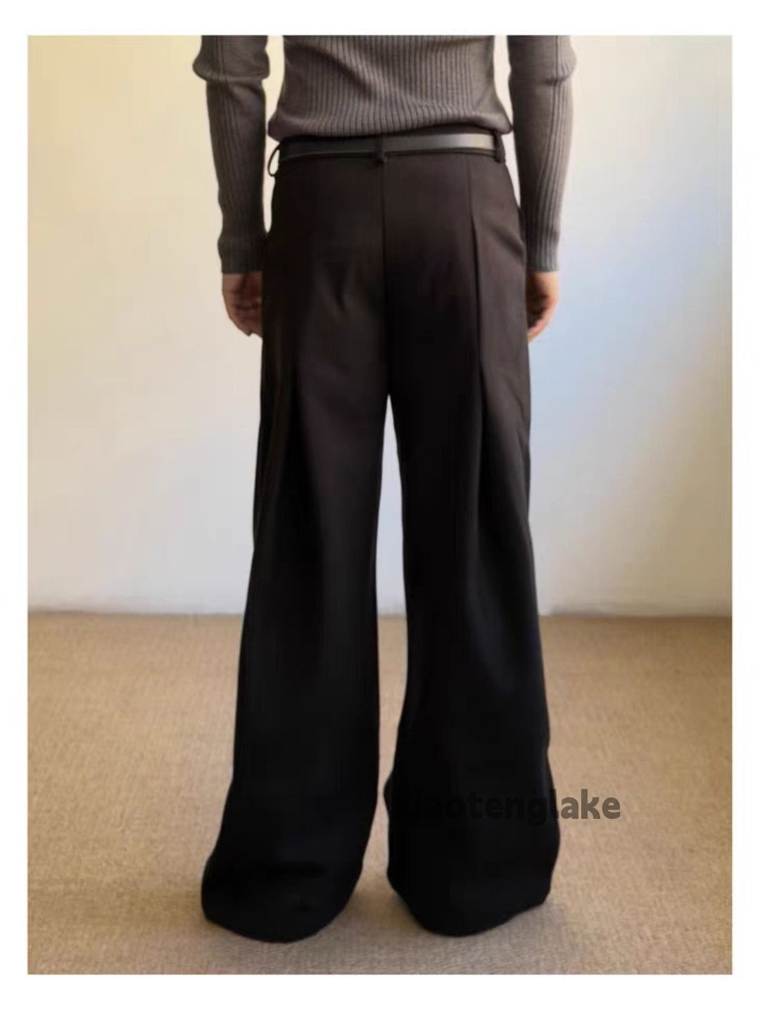 Vintage ltx woolen retro wide Leg loose yuppie cleanfit pants Size US 28 / EU 44 - 5 Thumbnail