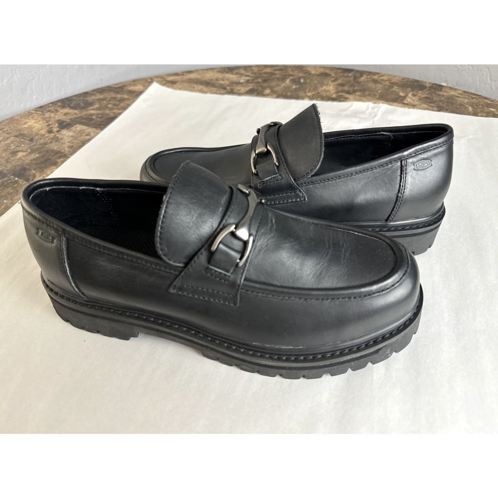 SKECHERS Skechers Y2K Chunky Loafer Boots Slip On Black Leather Mens Sz 10 New No Box Size US 10 / EU 43 - 6 Thumbnail