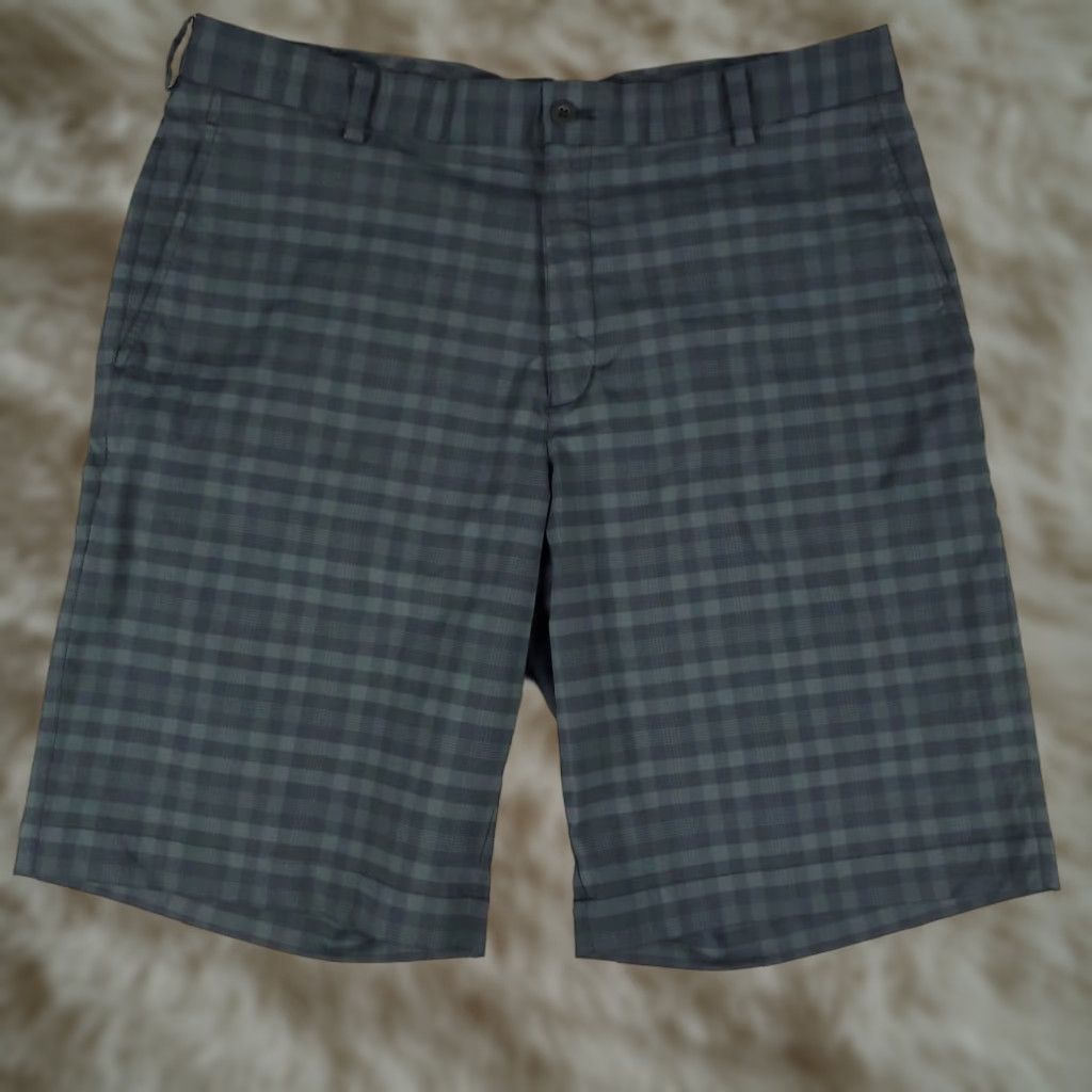 Nike Nike Shorts Mens 36 Gray/Blue Plaid Swoosh Golf Dri Fit Casual Flat Front Chino Size US 36 / EU 52 - 1 Thumbnail