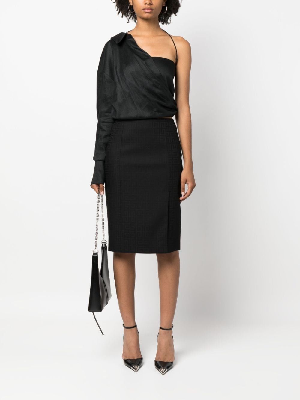 Givenchy o1y0925 Midi Skirt in Black Size 28" / US 6 / IT 42 - 4 Thumbnail