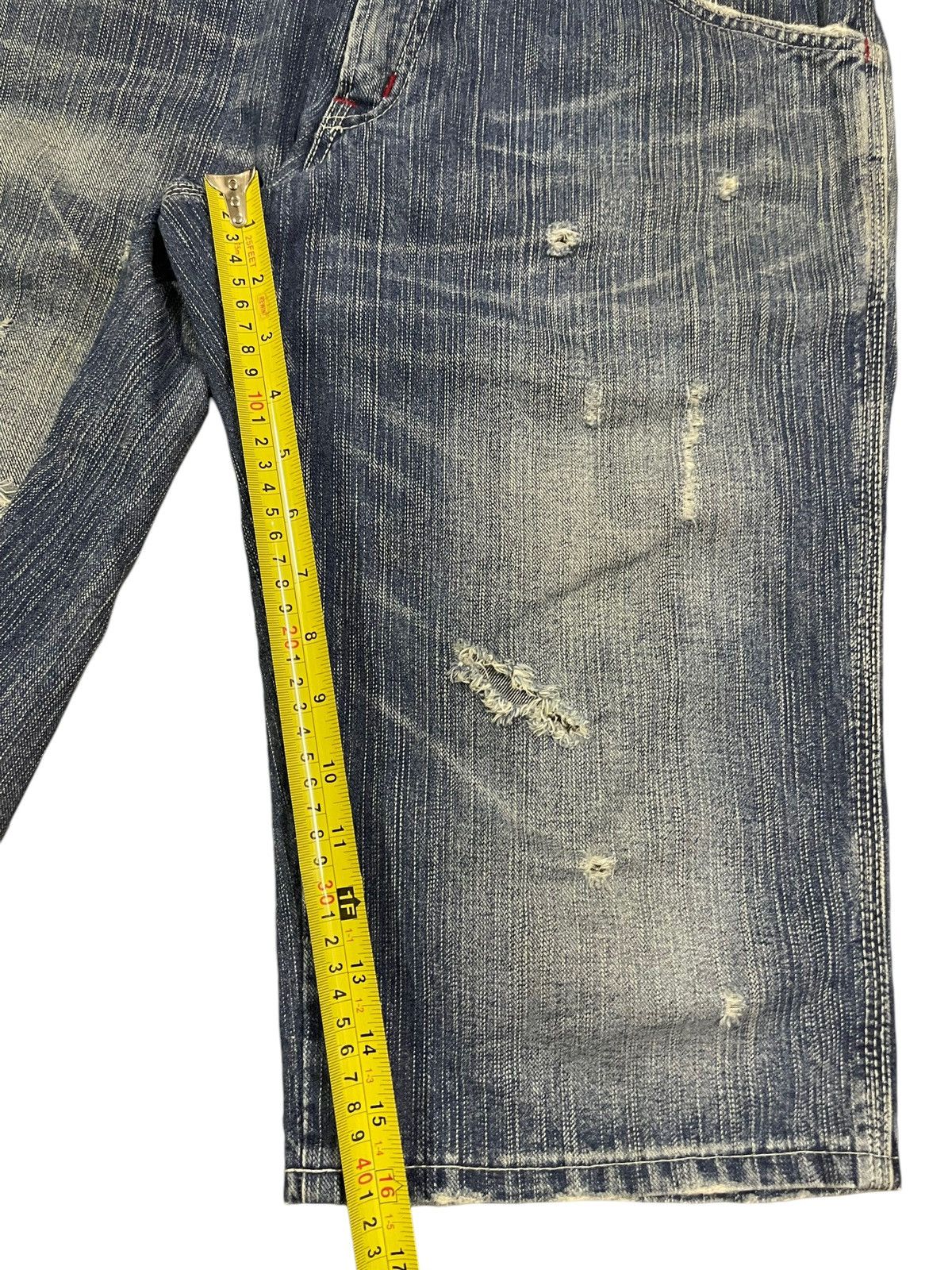 Edwin Vintage Edwin Classic Blue Wash Distressed Short Denim Size US 34 / EU 50 - 11 Thumbnail