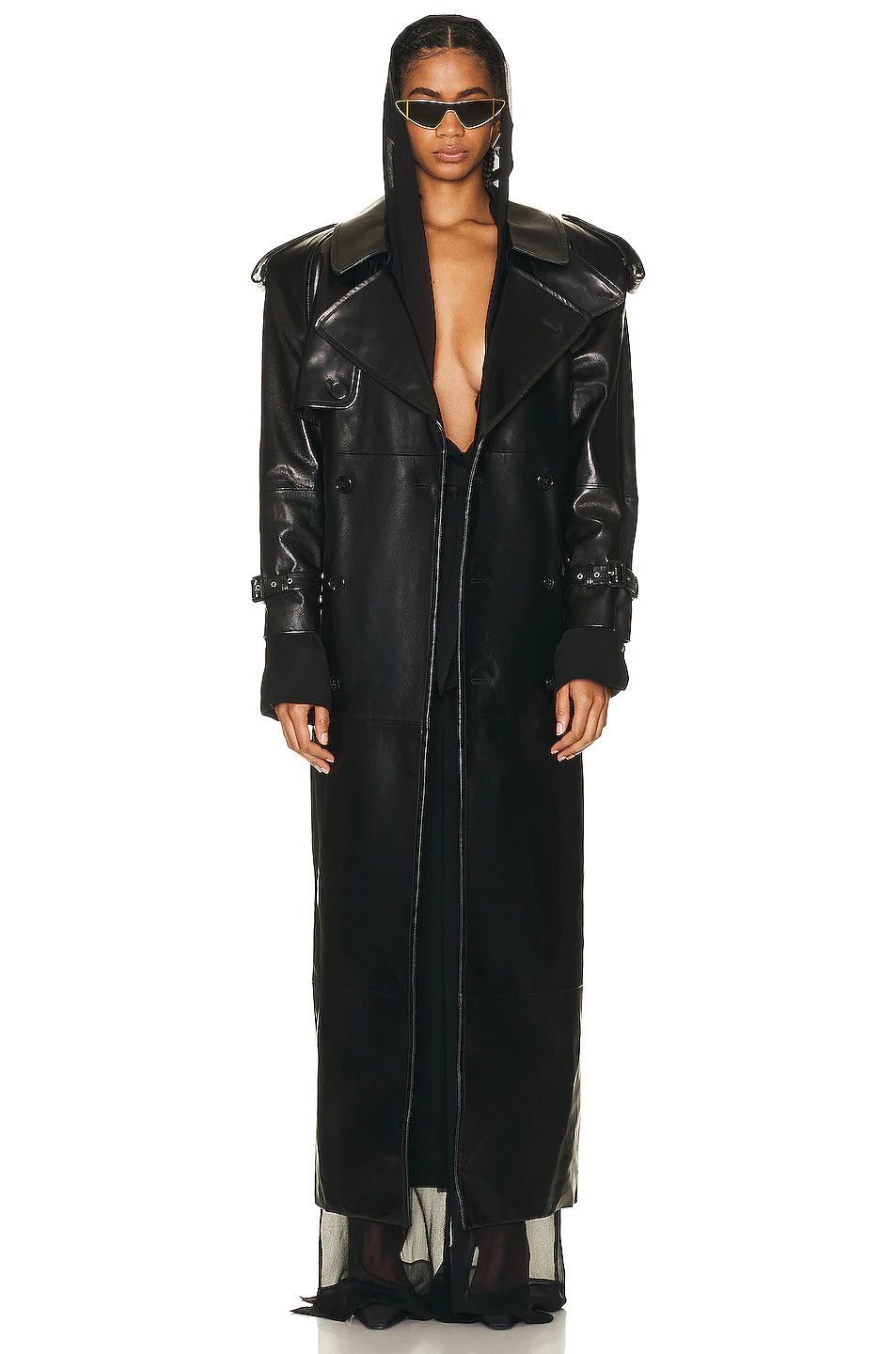 Saint Laurent Paris o1s1wg111024 Large Pants in Crepe Muslin in Black Size 25" / US 0 / IT 36 - 5 Thumbnail