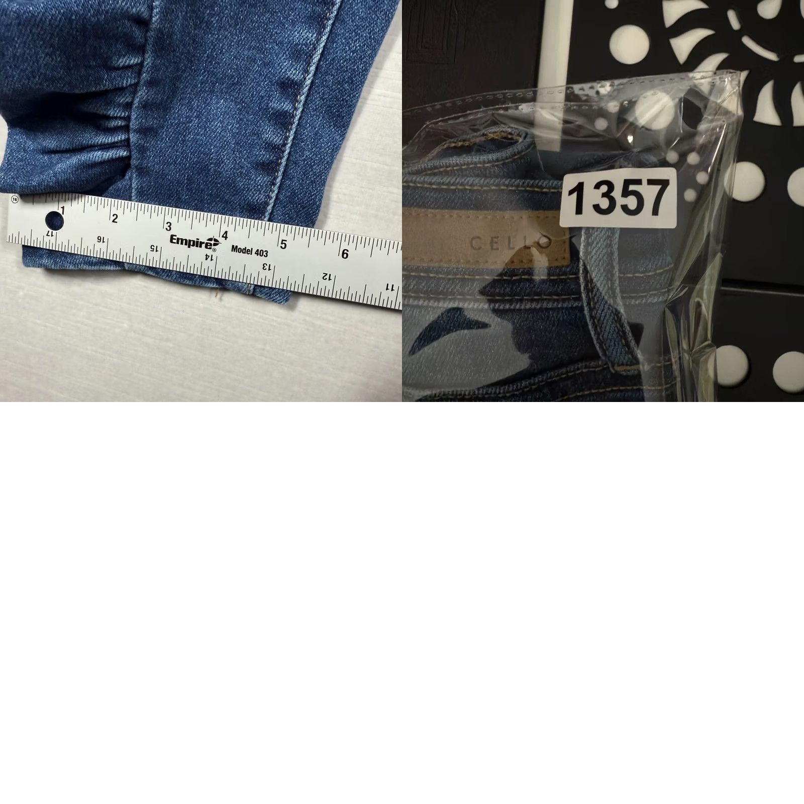 Denime Cello Jeans Womens 5 Blue Denim Ruched Bottom Statement Boho Medium Wash Jeans Size 27" / US 4 / IT 40 - 9 Thumbnail