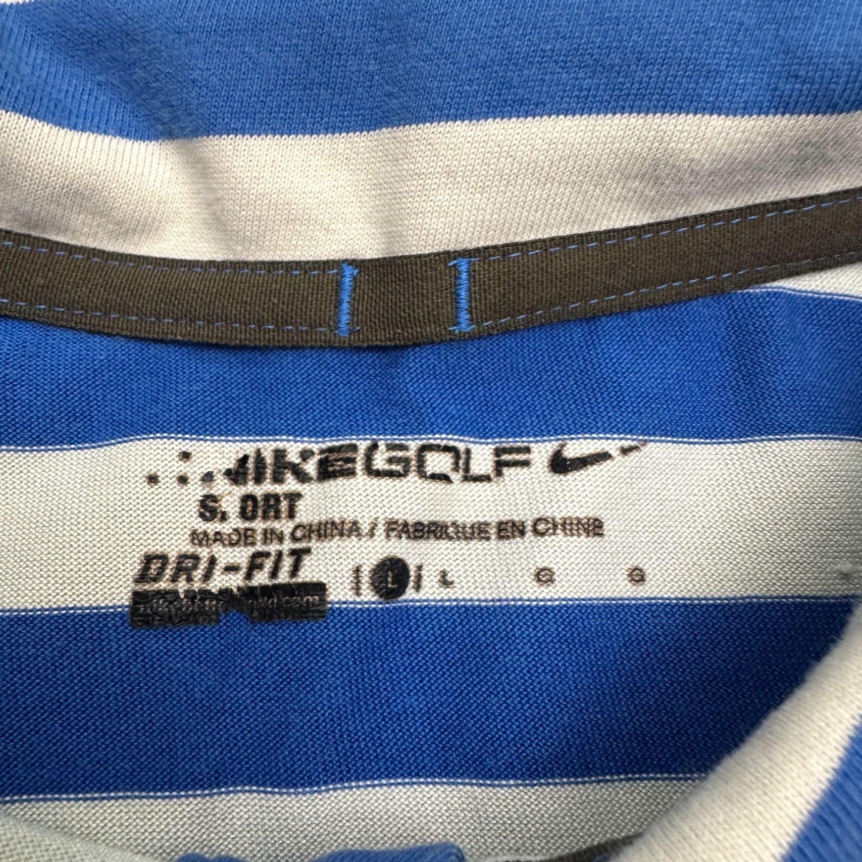Nike Nike Golf Dri-Fit Polo Shirt Mens L Blue White Striped Short Sleeve Activewear Shirts Size US L / EU 52-54 / 3 - 6 Thumbnail
