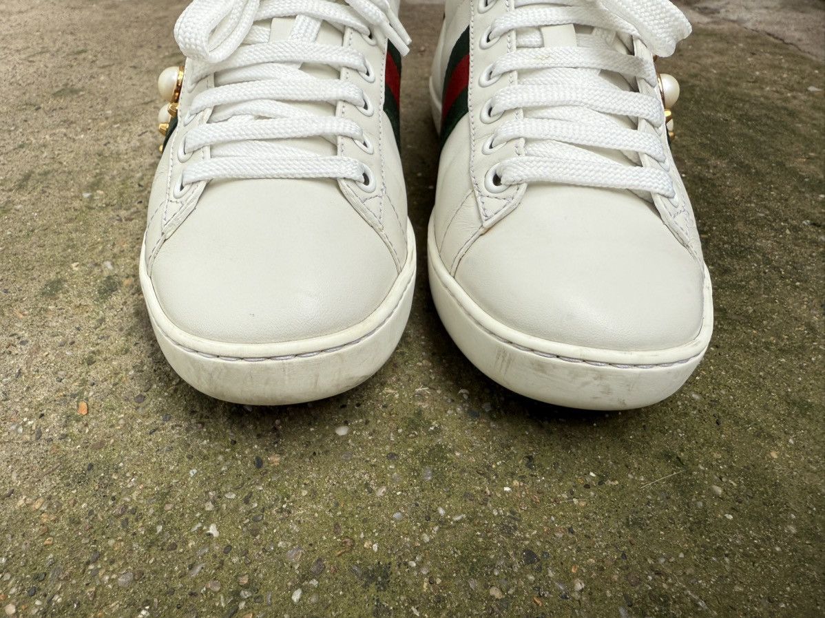 Gucci ✨Gucci✨(431887) Leather Ace Pearl Spiked Low Top Sneakers Size US 6 / IT 36 - 6 Thumbnail