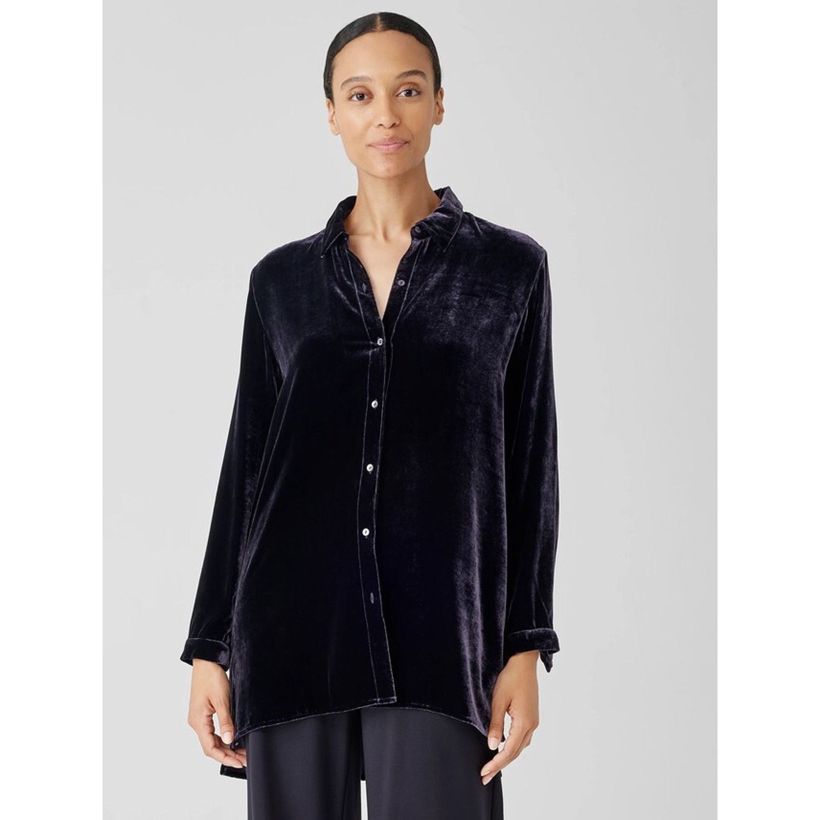 Velvet Velvet Women Blouse Shirt Button Long Sleeve Black A001640 Size M / US 6-8 / IT 42-44 - 1 Thumbnail