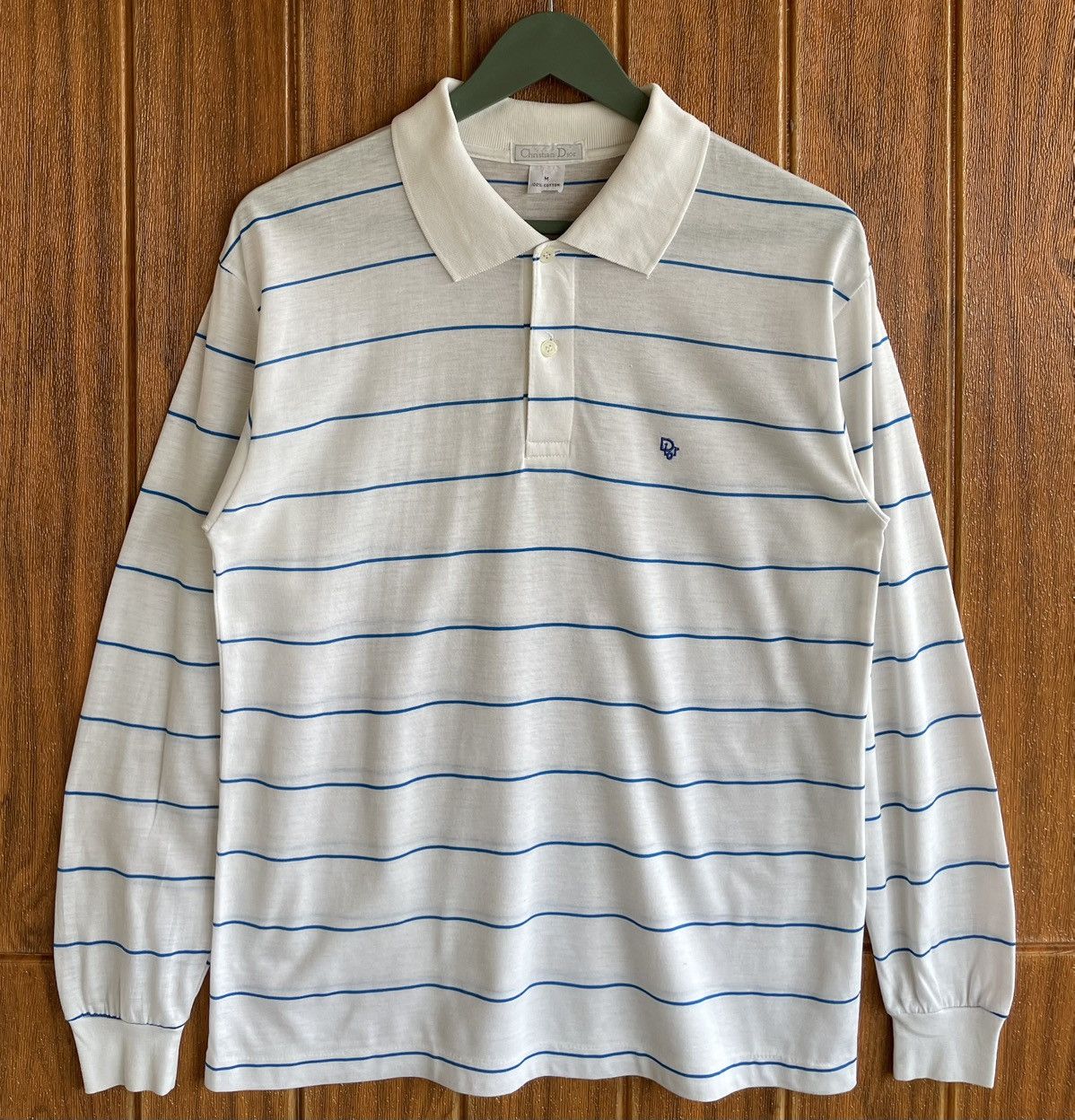 【Christian Dior】1990s Refined Polo Shirt Christian Dior Vintage Mens 90s Polo Shirt Green Size 52