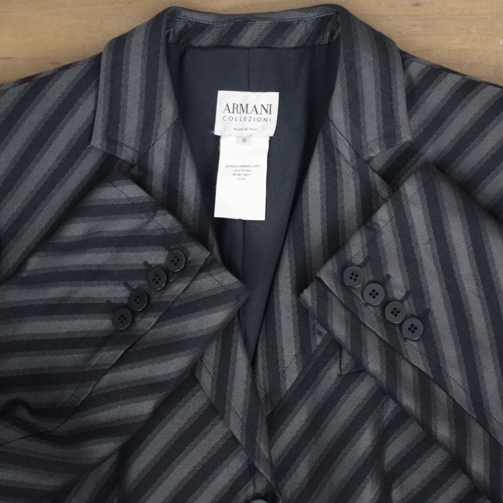 Armani Collezioni Armani Collezioni Vertical Stripe Ladies' Blazer Size 10 Size L / US 10 / IT 46 - 10 Thumbnail