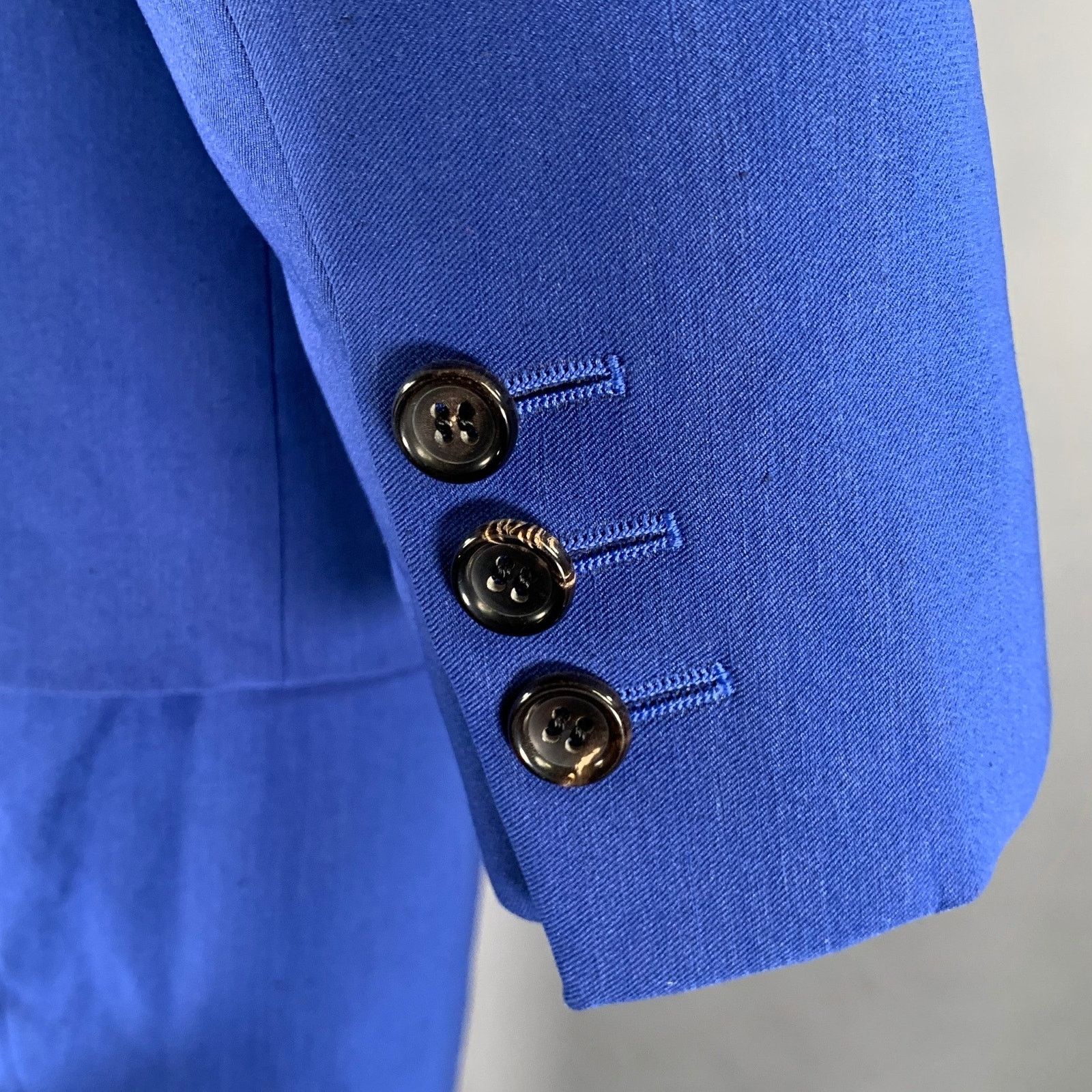 Comme des Garcons Homme Plus Size M Blue Linen Notch Lapel Suit Size 40R - 5 Thumbnail