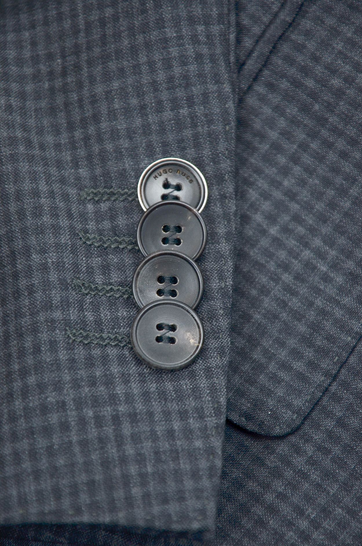 Hugo Boss Hugo Boss Grey Check Wool Blazer - Size 38R Size 38R - 4 Thumbnail
