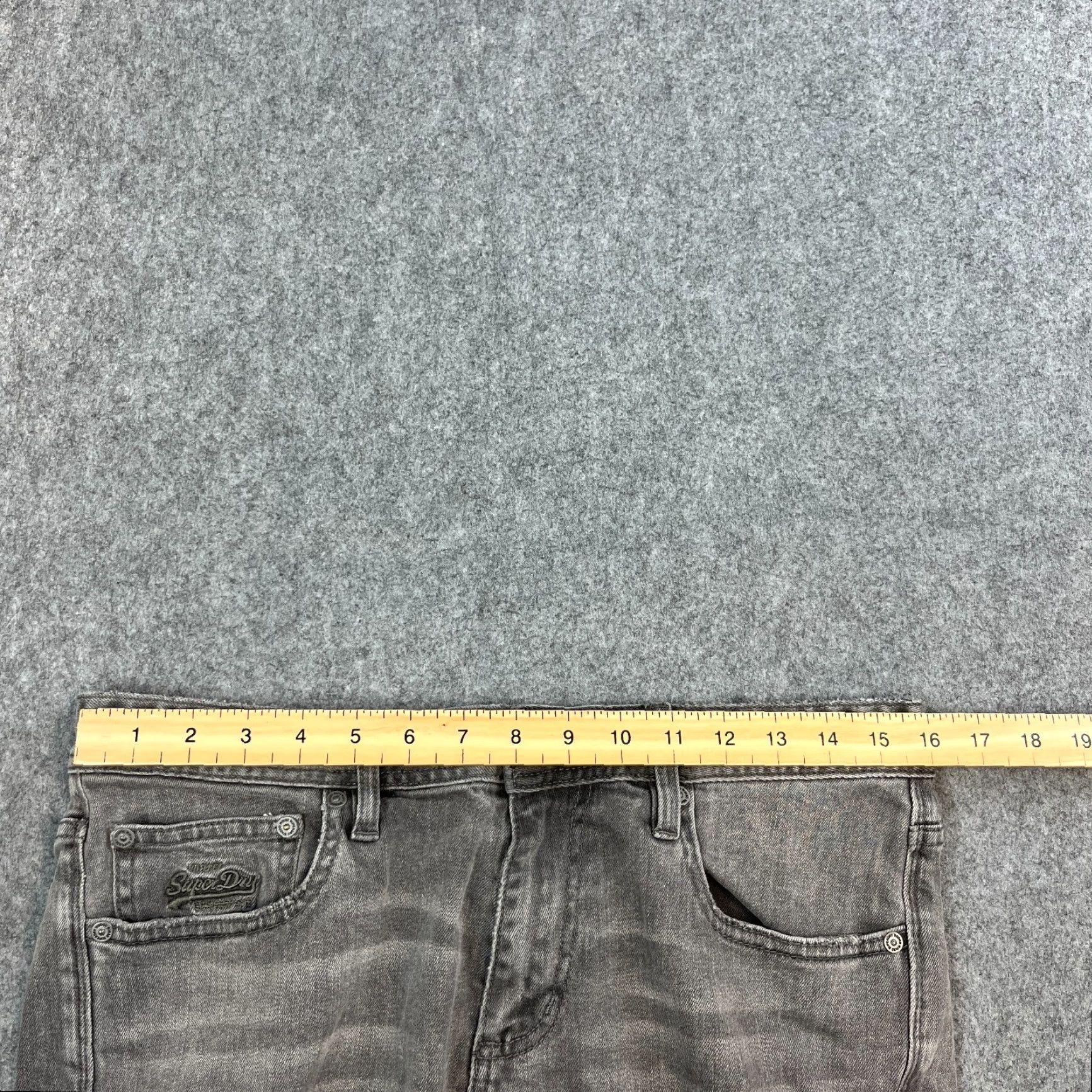 Superdry Superdry Jeans Slim Tapered 32 34 Medium Wash Grey Stretch Whiskers Denim 5-Pocket Mens Regular Pants Jeans Size US 32 / EU 48 - 6 Thumbnail