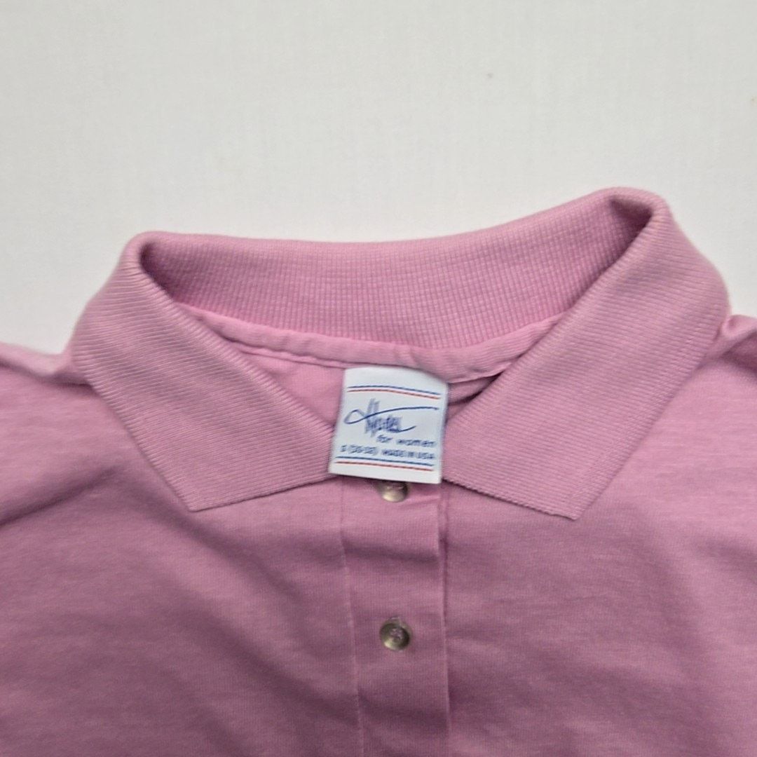 Hanes Vintage Polo Hanes Pink Short Sleeve Women Small Shirt 90s Size S / US 4 / IT 40 - 5 Thumbnail