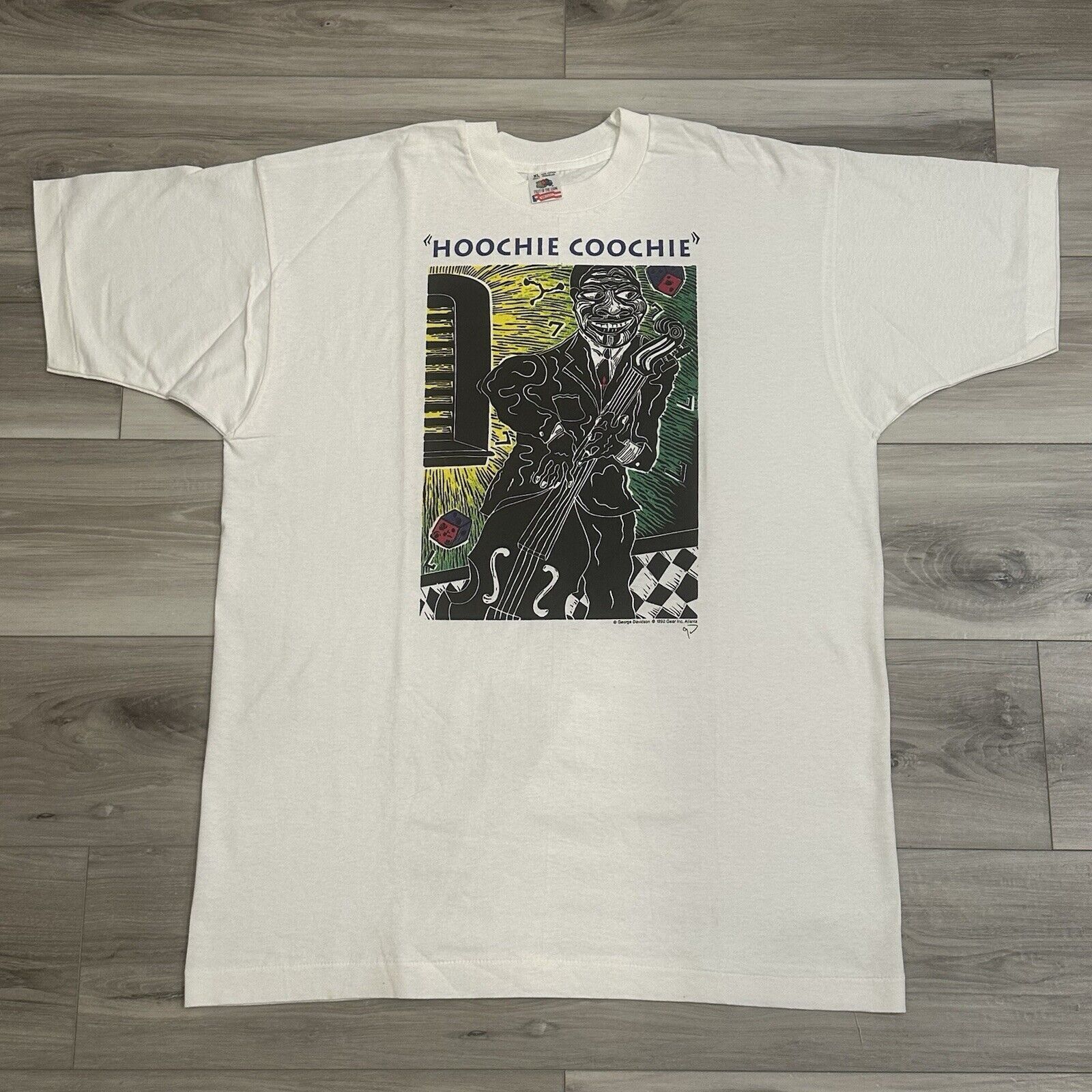 Fruit Of The Loom Vintage 90s Muddy Waters Hoochie Coochie Man Graphic T Shirt Size US XL / EU 56 / 4 - 1 Thumbnail