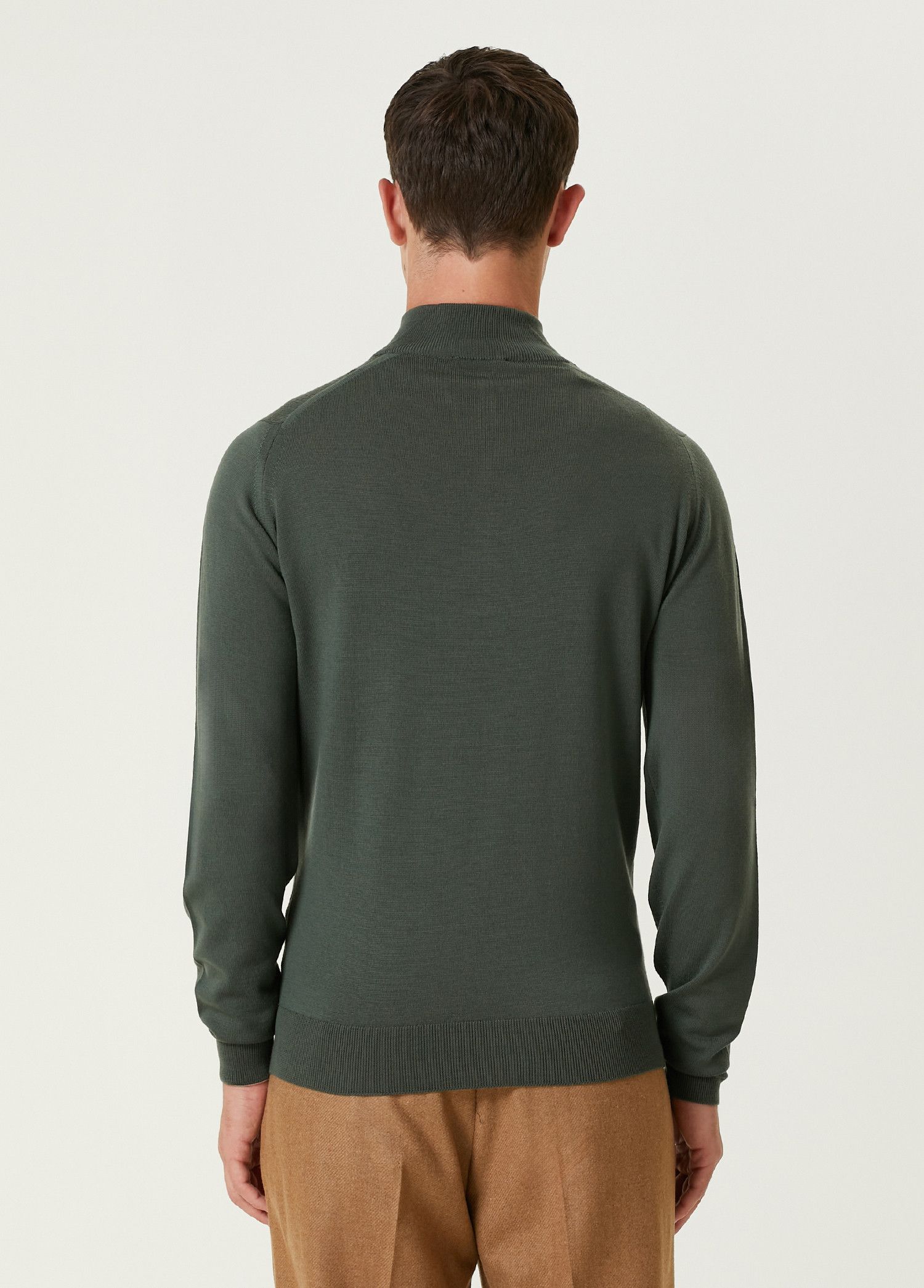 John Smedley JOHN SMEDLEY Tapton green half zip wool sweater XL Size US XL / EU 56 / 4 - 3 Thumbnail