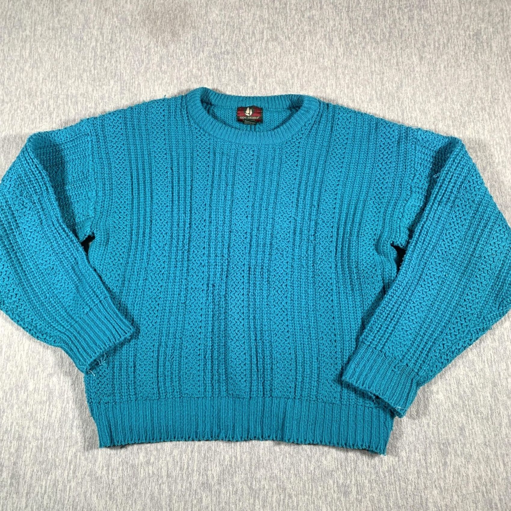 High Sierra VINTAGE High Sierra Sweater Mens L Teal Cable Knit Crewneck Pullover 90s Mens Size US L / EU 52-54 / 3 - 2 Thumbnail