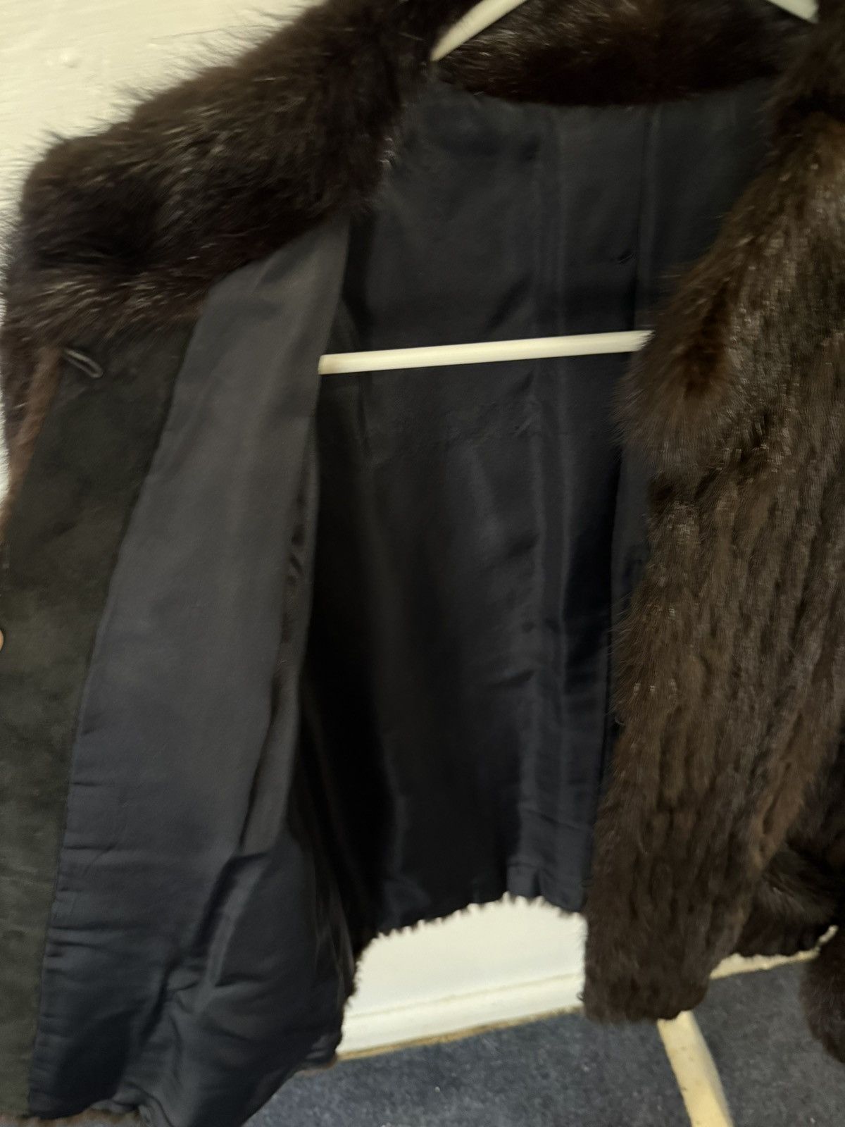 Other Brown vintage old french mink fur jacket with black lining Size XL / US 12-14 / IT 48-50 - 6 Thumbnail