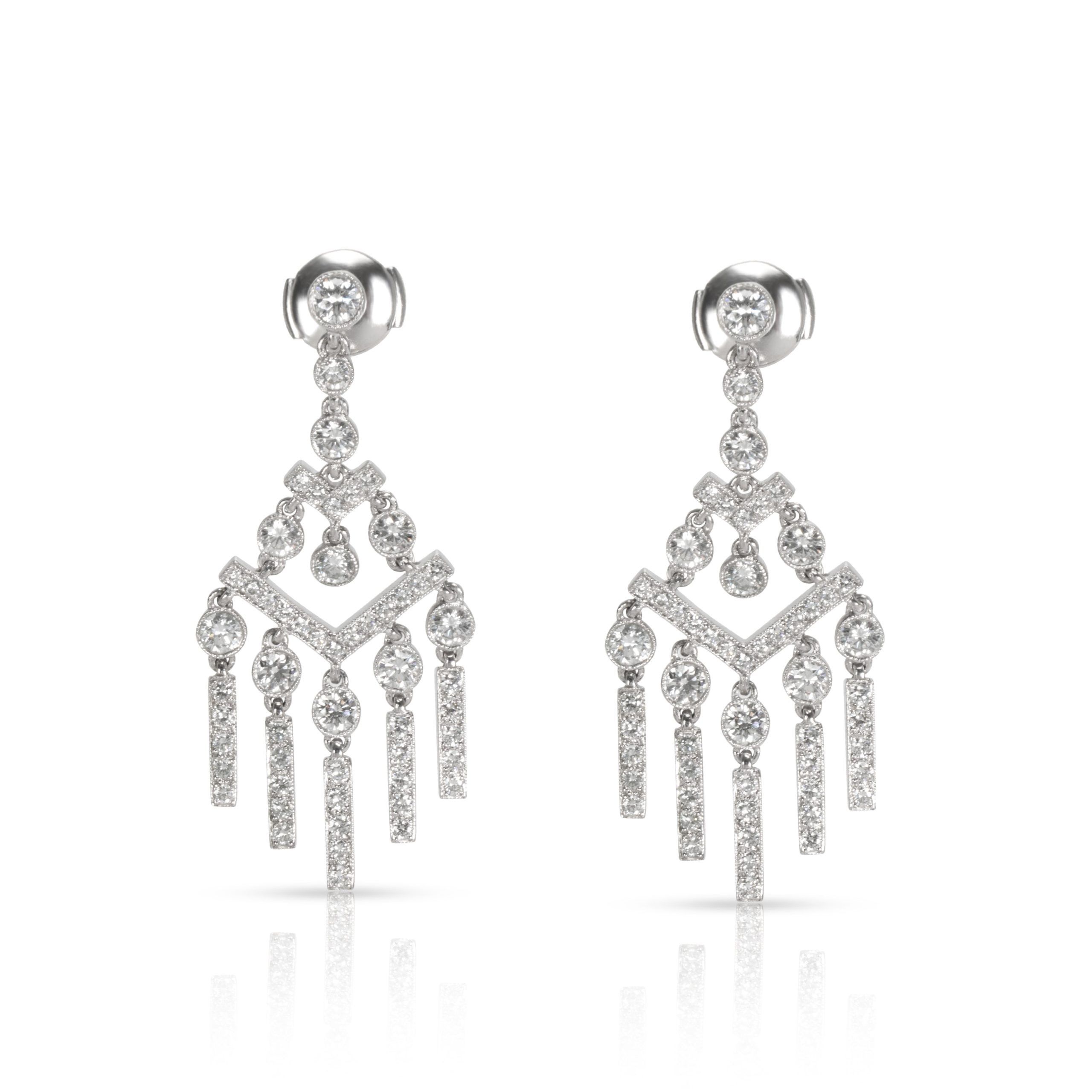 image of Tiffany Co Tiffany & Co. Jazz Diamond Earrings In Platinum 2.00 Ctw in Gold, Women's