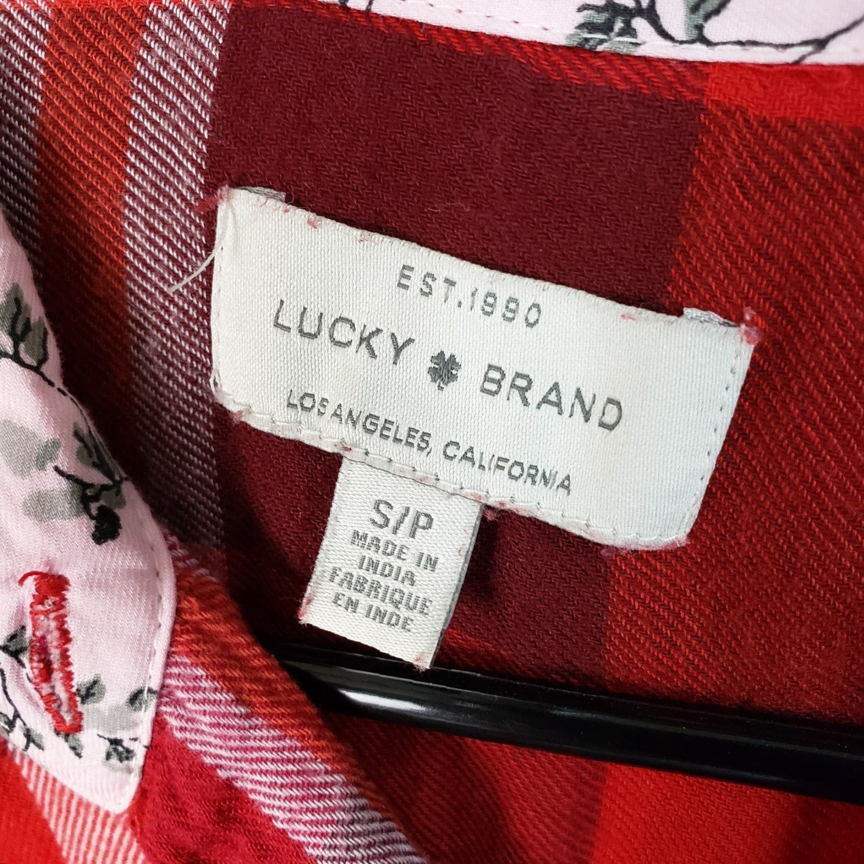 Lucky Brand Lucky Brand Button Front Shirt Womens Sz S Plaid Long Sleeve Red Cotton Blend Casual Size S / US 4 / IT 40 - 5 Thumbnail