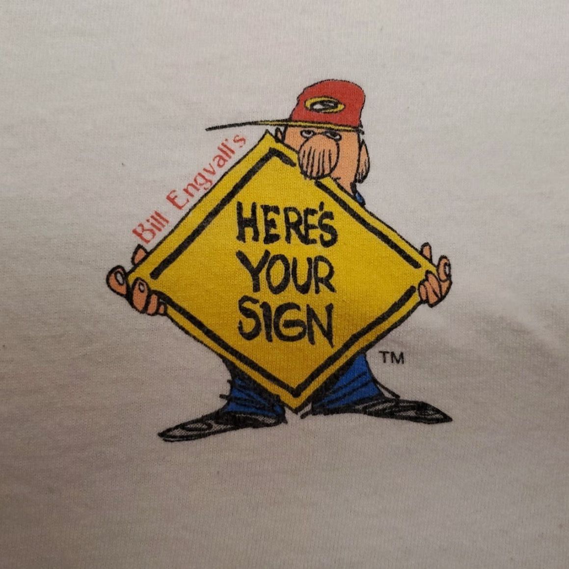Delta VINTAGE Bill Engvall Shirt Mens XL White 90s TEE Im Stupid Moving Hers Your Sign Cartoon Retro Shirt Mens XL White 90s TEE Size US XL / EU 56 / 4 - 5 Thumbnail