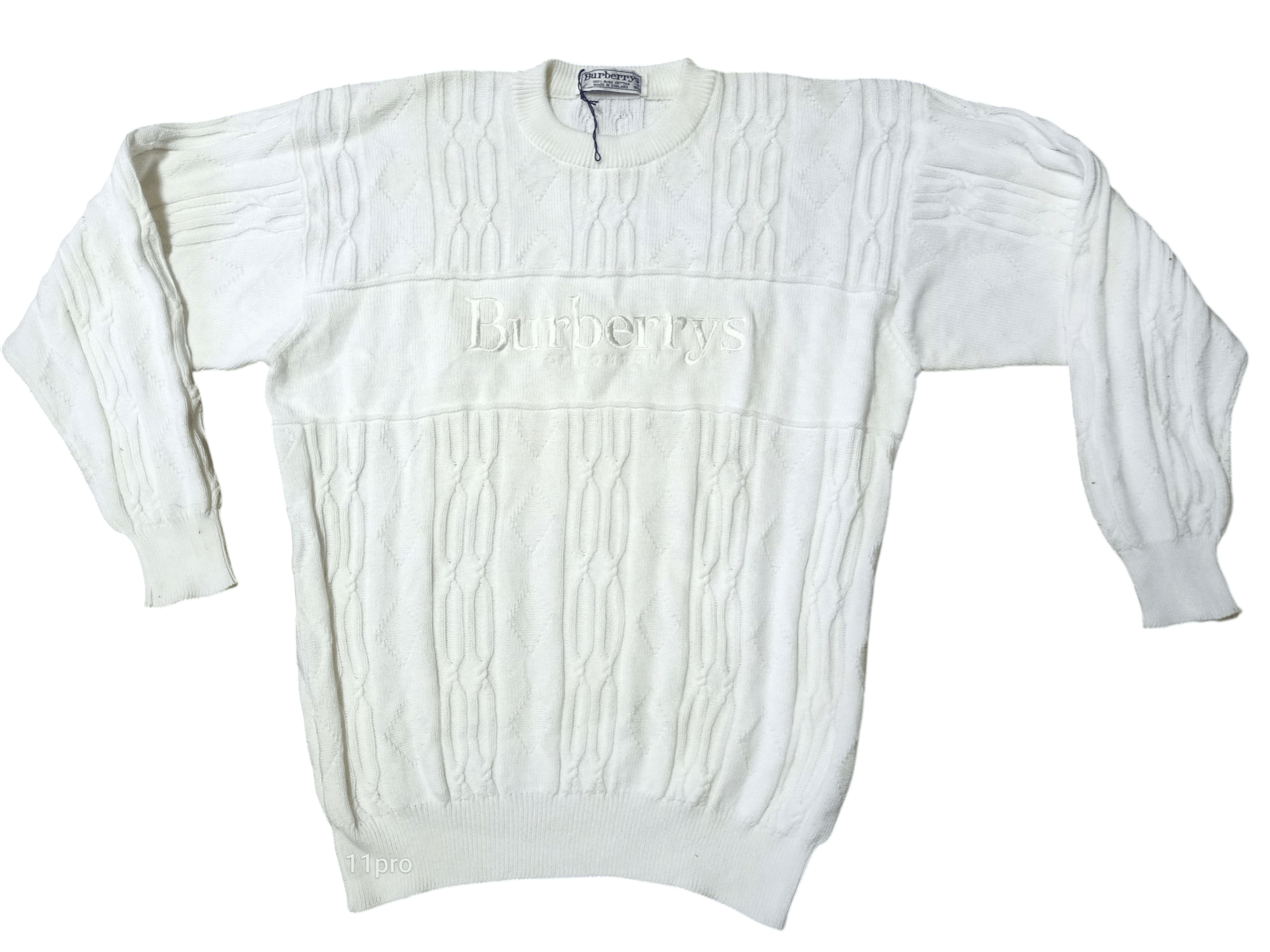 Burberry × Vintage 90s Burberrys Big Logo Of London Knitwear Men Size US L / EU 52-54 / 3 - 1 Thumbnail