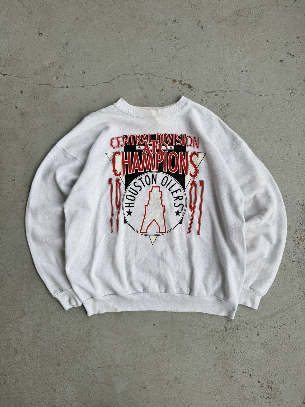 Tultex 1991 Houston Oilers Made in U.S.A Rare Crewneck Size US XL / EU 56 / 4 - 1 Thumbnail