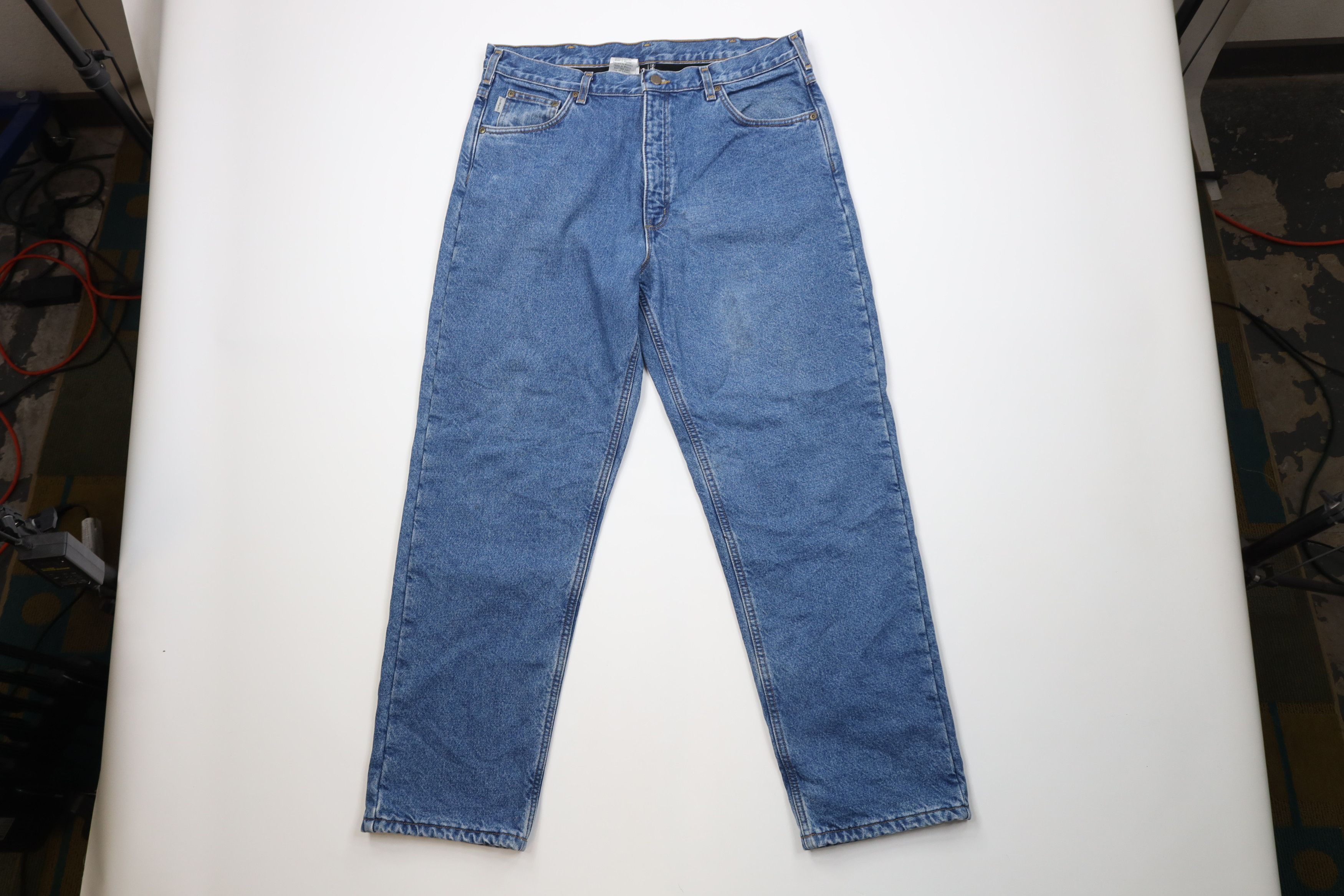 Carhartt Vintage Carhartt Relaxed Fleece Lined Wide Leg Denim Jeans Size US 38 / EU 54 - 2 Thumbnail