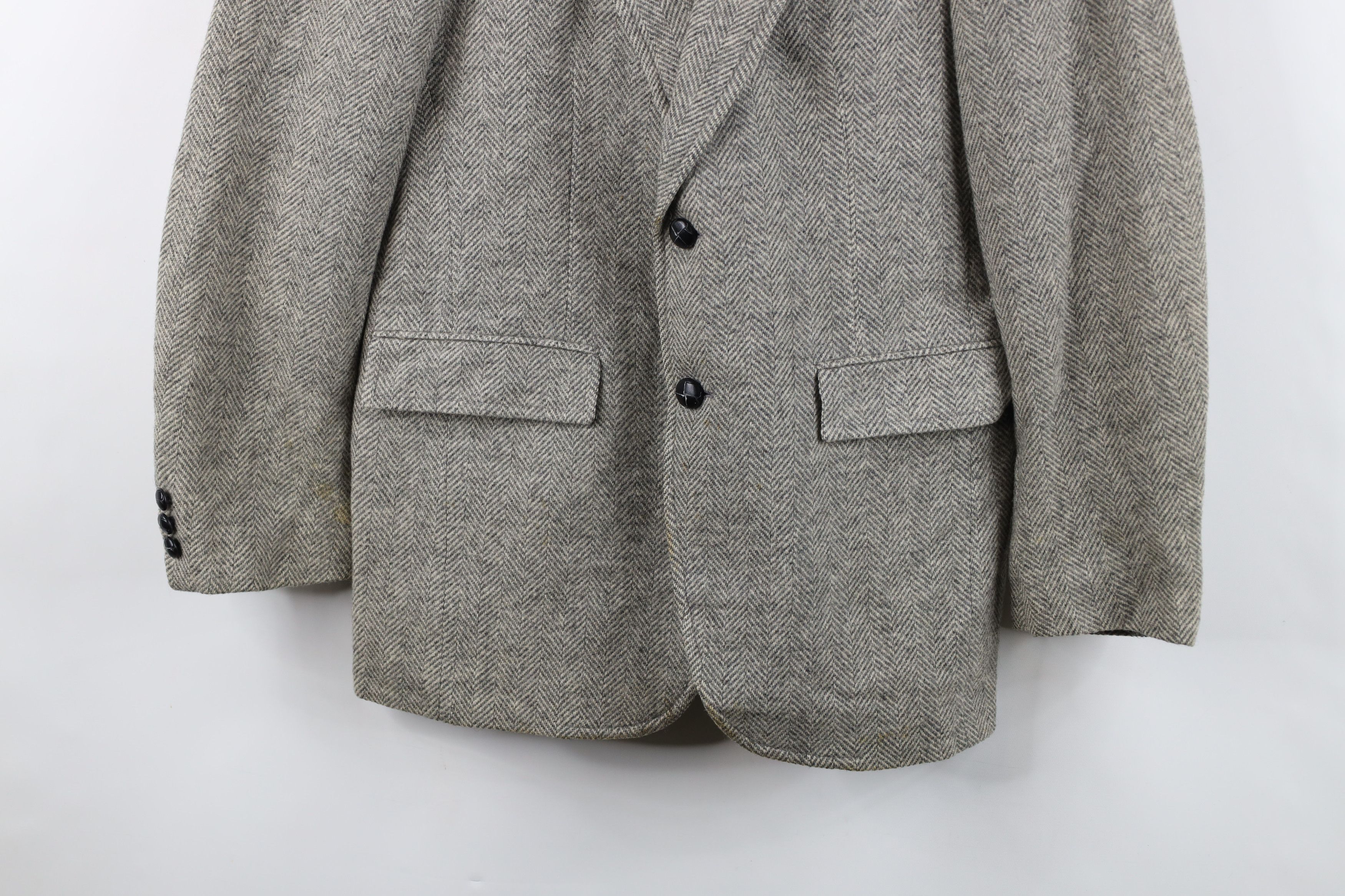 Vintage Vintage 90s Streetwear Herringbone Suit Coat Blazer Jacket Size US L / EU 52-54 / 3 - 3 Thumbnail