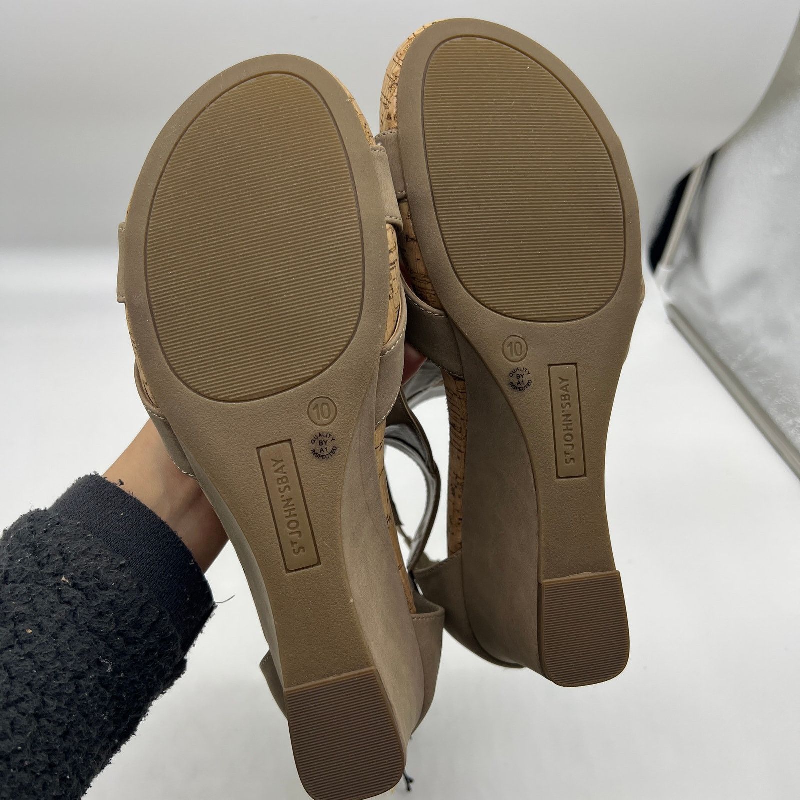 Other St. John's Bay Womens Taz Wedge Sandals Brown Porchini Size US 10 / IT 40 - 12 Thumbnail