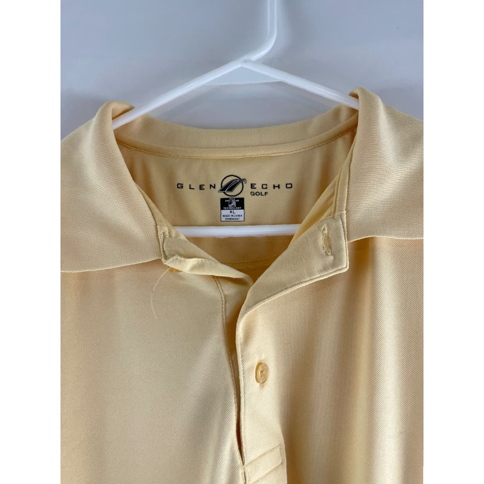 Vintage Glen Echo Golf Polo Shirt Men's XL Brown Yellow Short Sleeve 1/4 Button Up Polo Size US XL / EU 56 / 4 - 3 Thumbnail