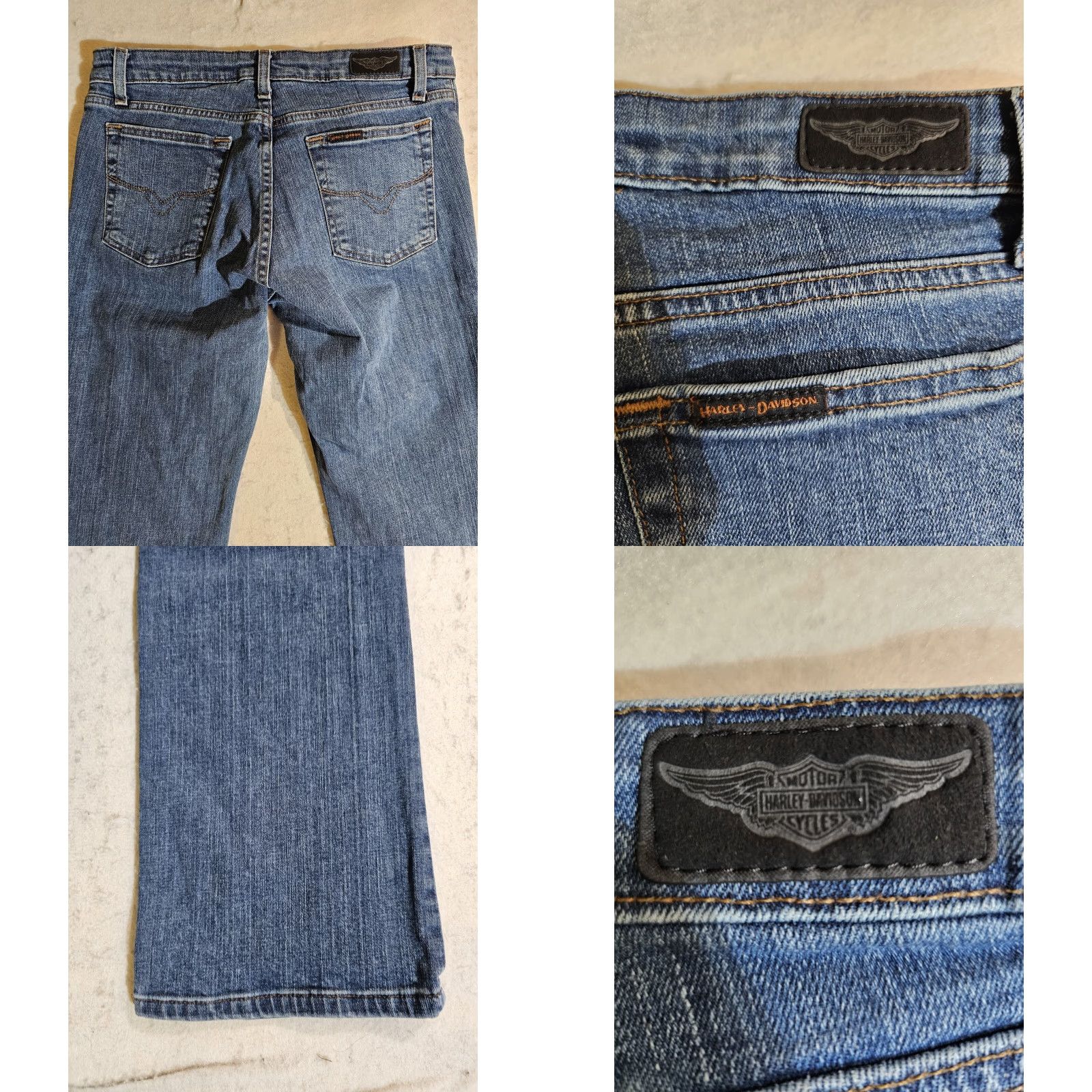 Harley Davidson Harley Davidson Jeans Bootcut Denim Med Wash Womens Size 10 Reg RN103819 Size 32" / US 10 / IT 46 - 8 Thumbnail