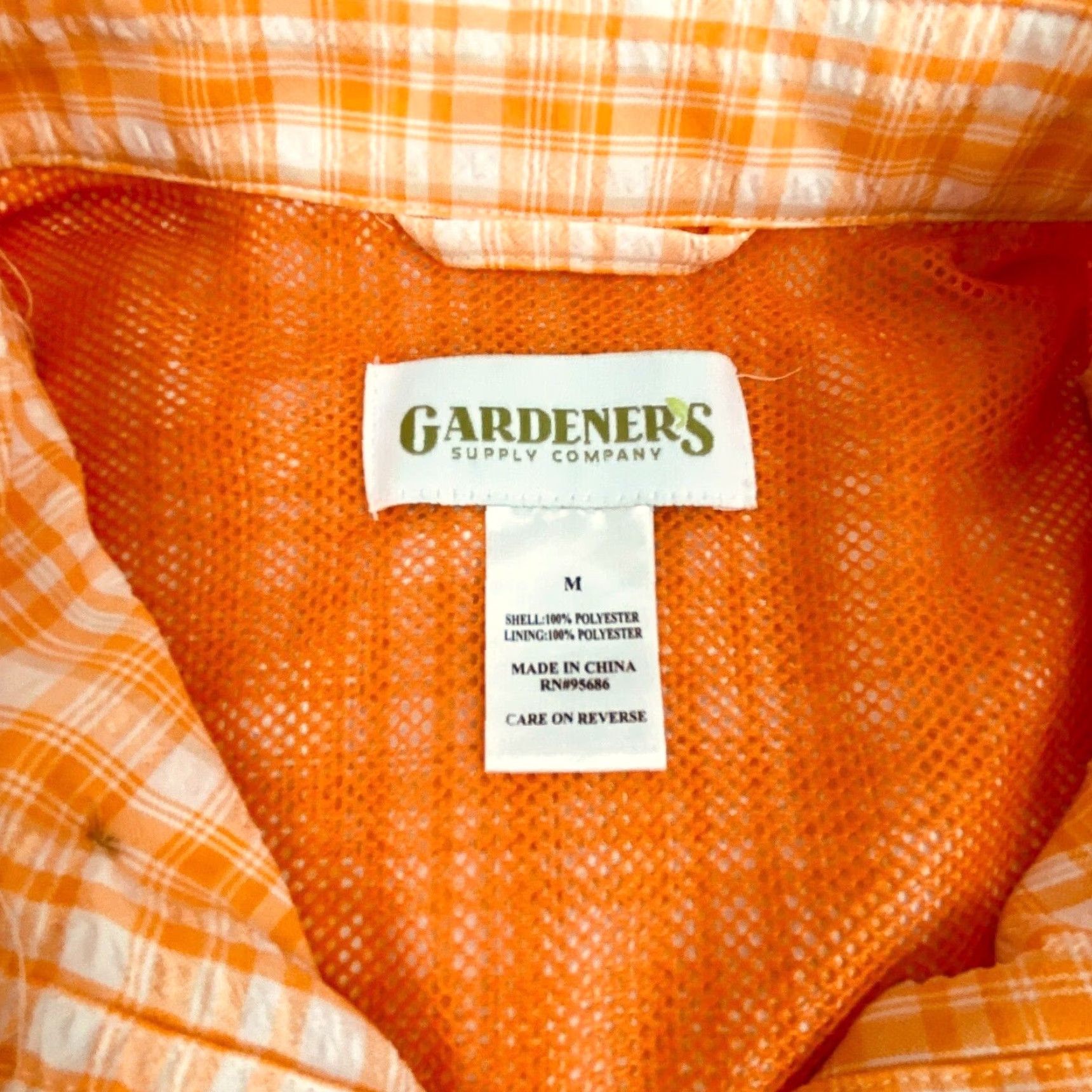 Vintage Gardener's Supply Co Women's Orange Plaid Long Sleeve Button Up Shirt Medium Size M / US 6-8 / IT 42-44 - 3 Thumbnail