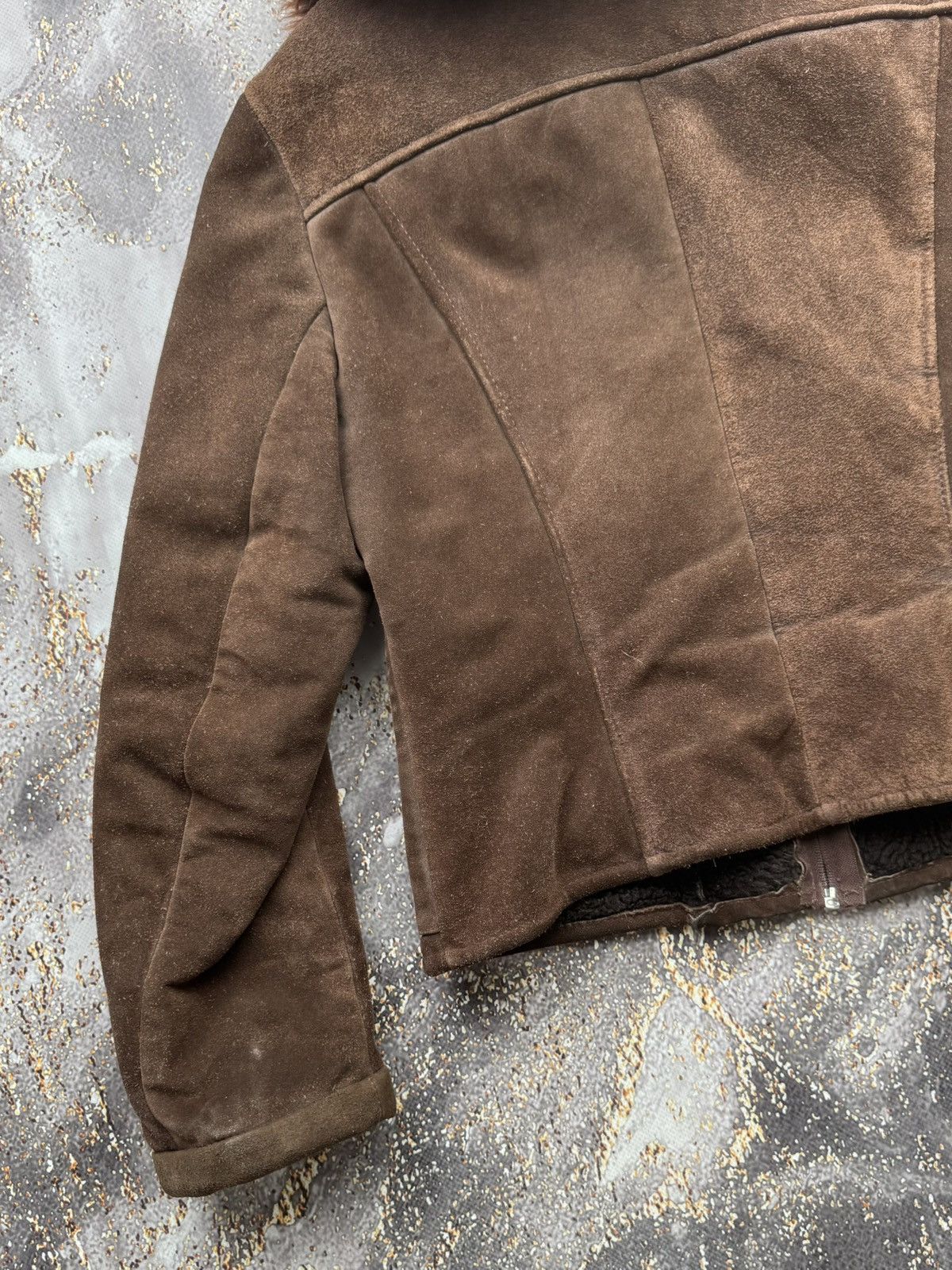 Genuine Leather Vintage Suede Leather Faux Fur Collar Jacket Size S / US 4 / IT 40 - 9 Thumbnail