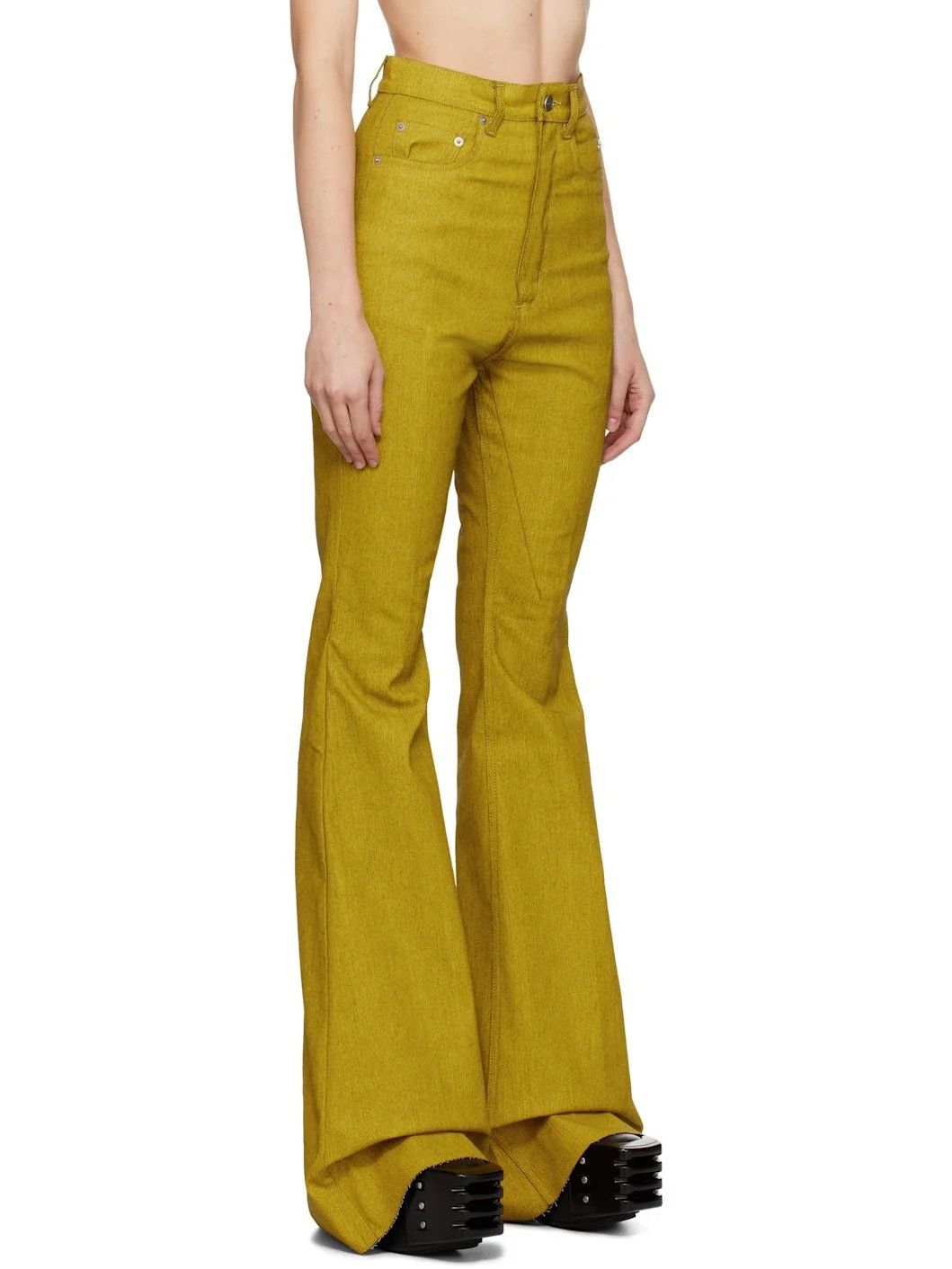 Rick Owens o1y0126 Denim Pant in Yellow Size 30" / US 8 / IT 44 - 2 Thumbnail