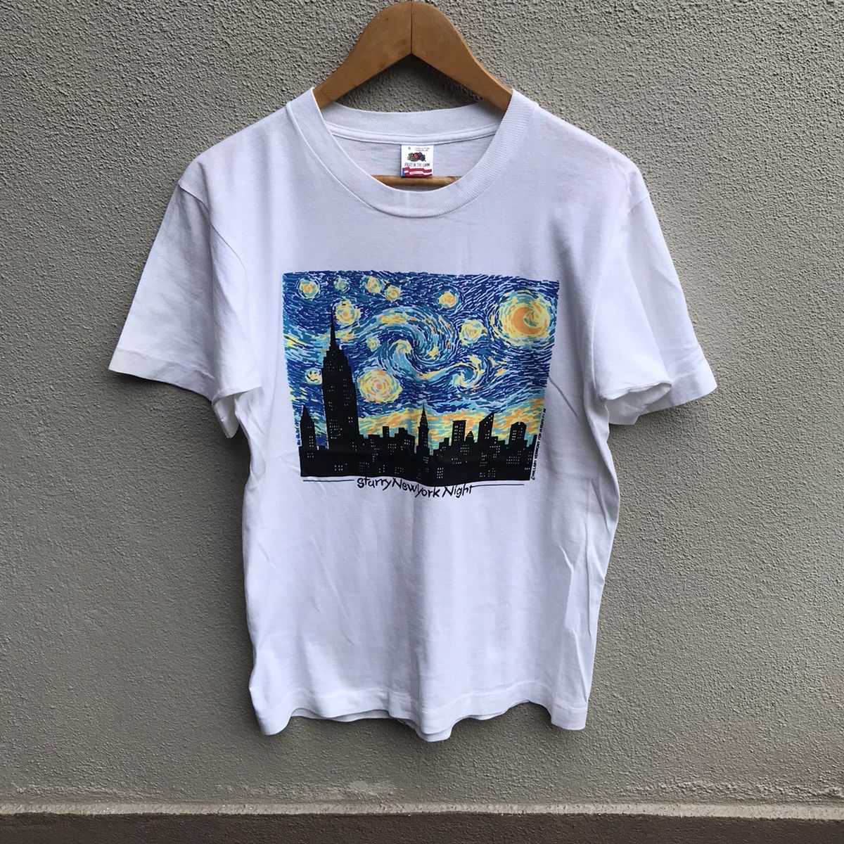 Vintage Vintage 90s STARRY NIGHT ny art tee Size US S / EU 44-46 / 1 - 1 Thumbnail