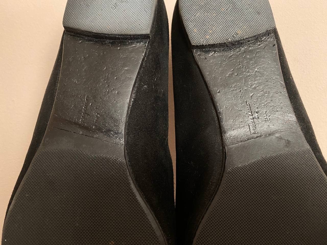 Salvatore Ferragamo VTG Salvatore Ferragamo Black Leather Round Toe Ballet Flats Size US 9.5 / IT 39.5 - 8 Thumbnail