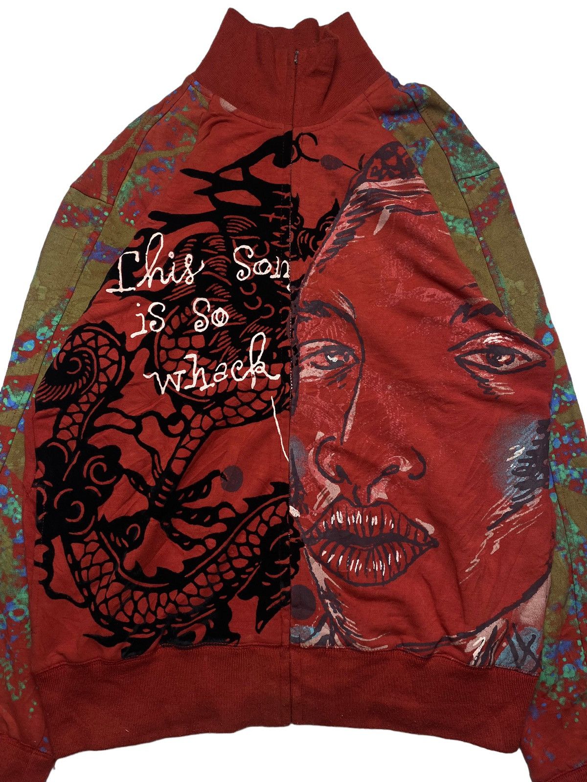 Custo Barcelona 2000s Custo Barcelona - Printed Face Track Top Size US L / EU 52-54 / 3 - 6 Thumbnail
