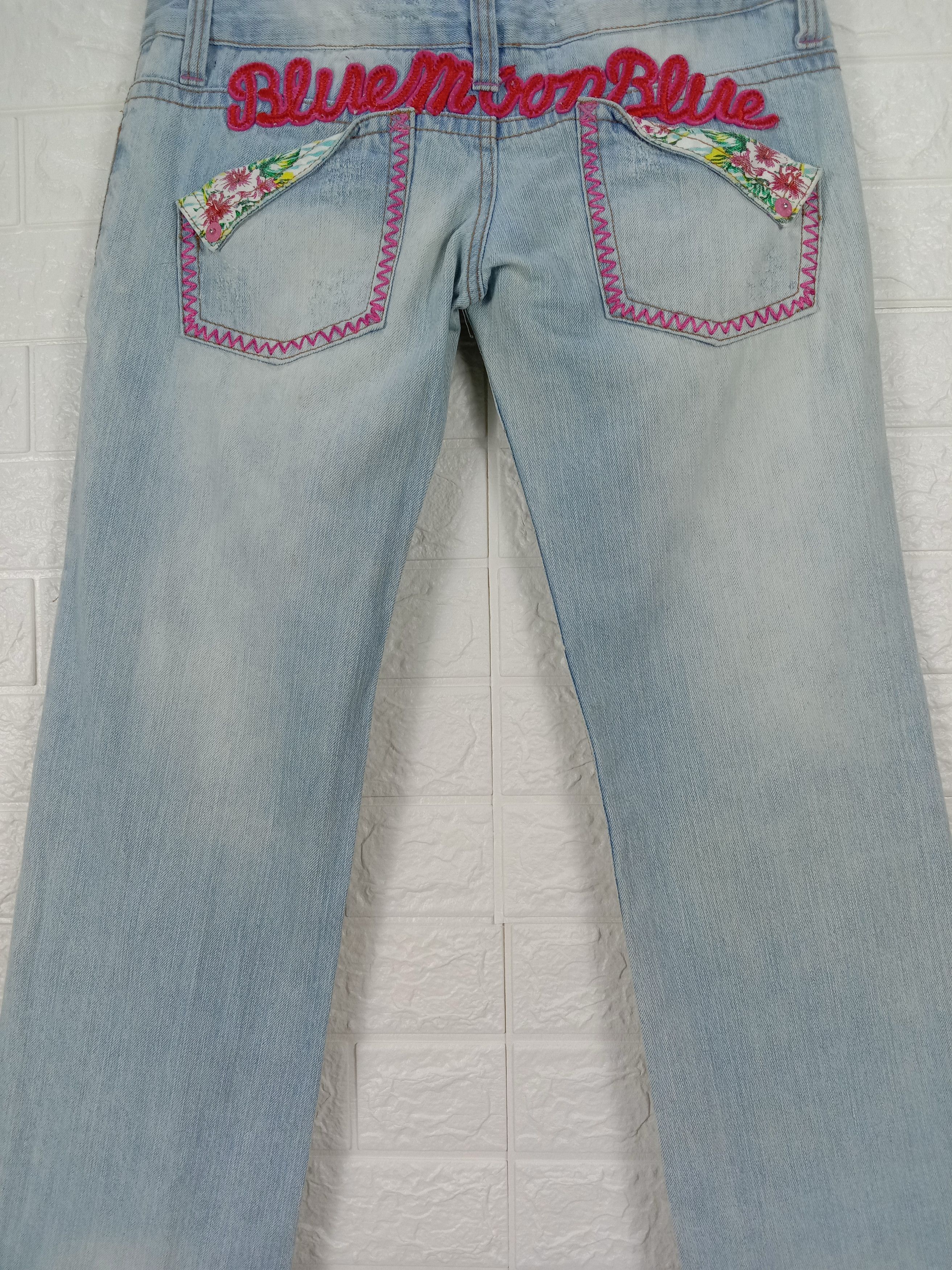 Japanese Brand Vintage Japanese Blue Moon Blue Double Waist Denim Size 27" / US 4 / IT 40 - 3 Thumbnail