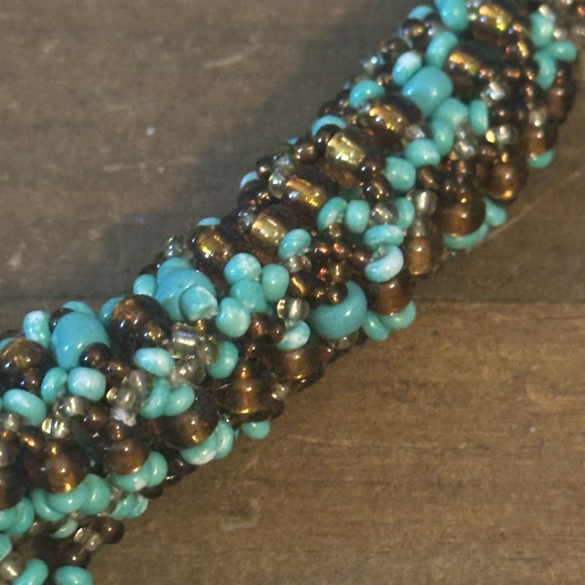 Vintage Vintage turquoise seed bead rope fringe collar necklace Size ONE SIZE - 3 Thumbnail