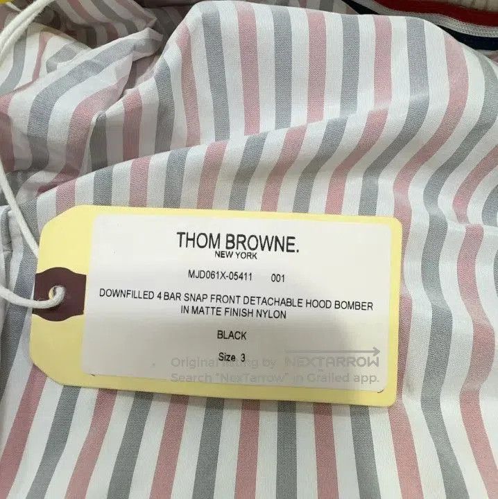 Thom Browne Thom Browne Black Nylon Flight Jacket for Men. Size US L / EU 52-54 / 3 - 7 Thumbnail