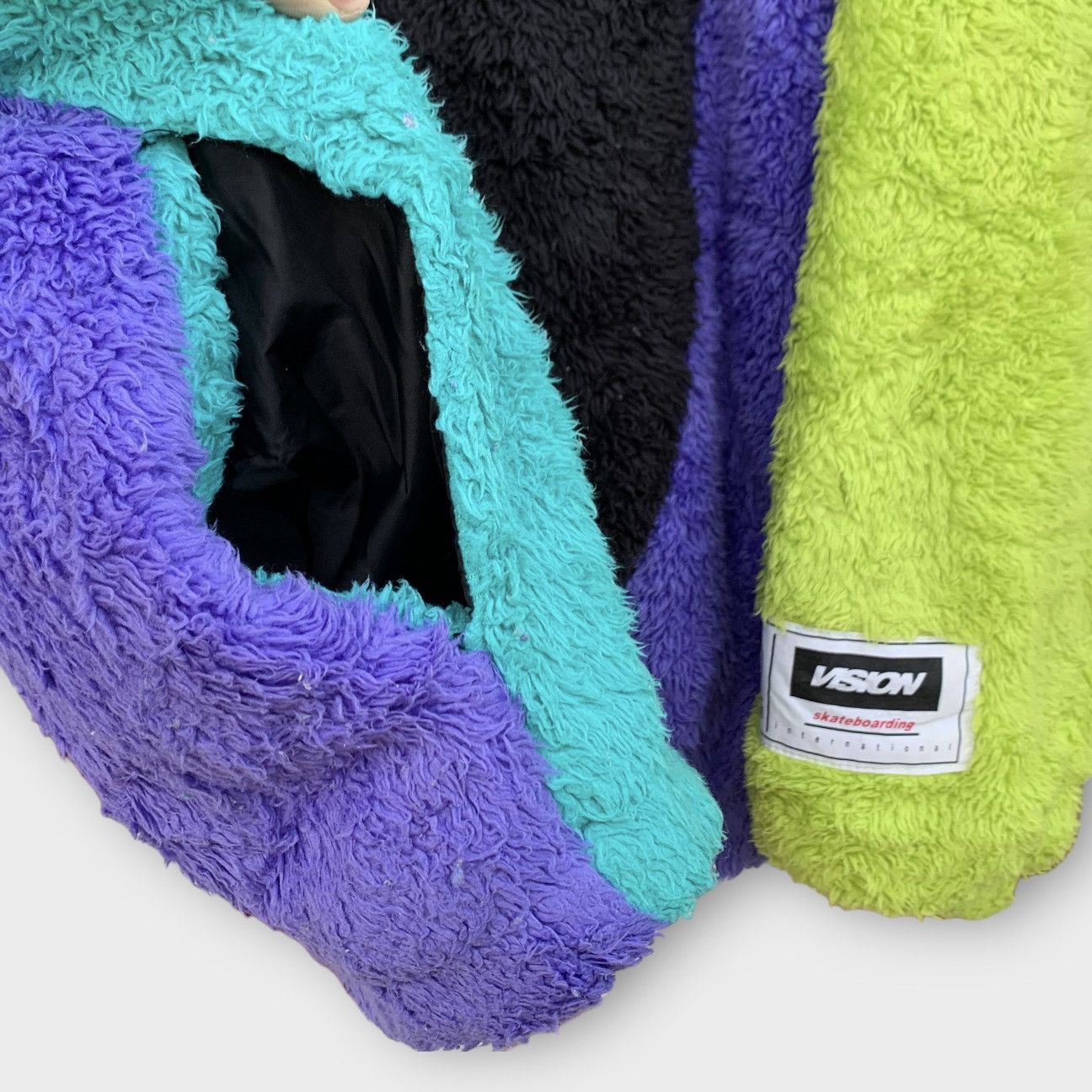 Vision street wear Fleece Sherpa Jacket Colour Block