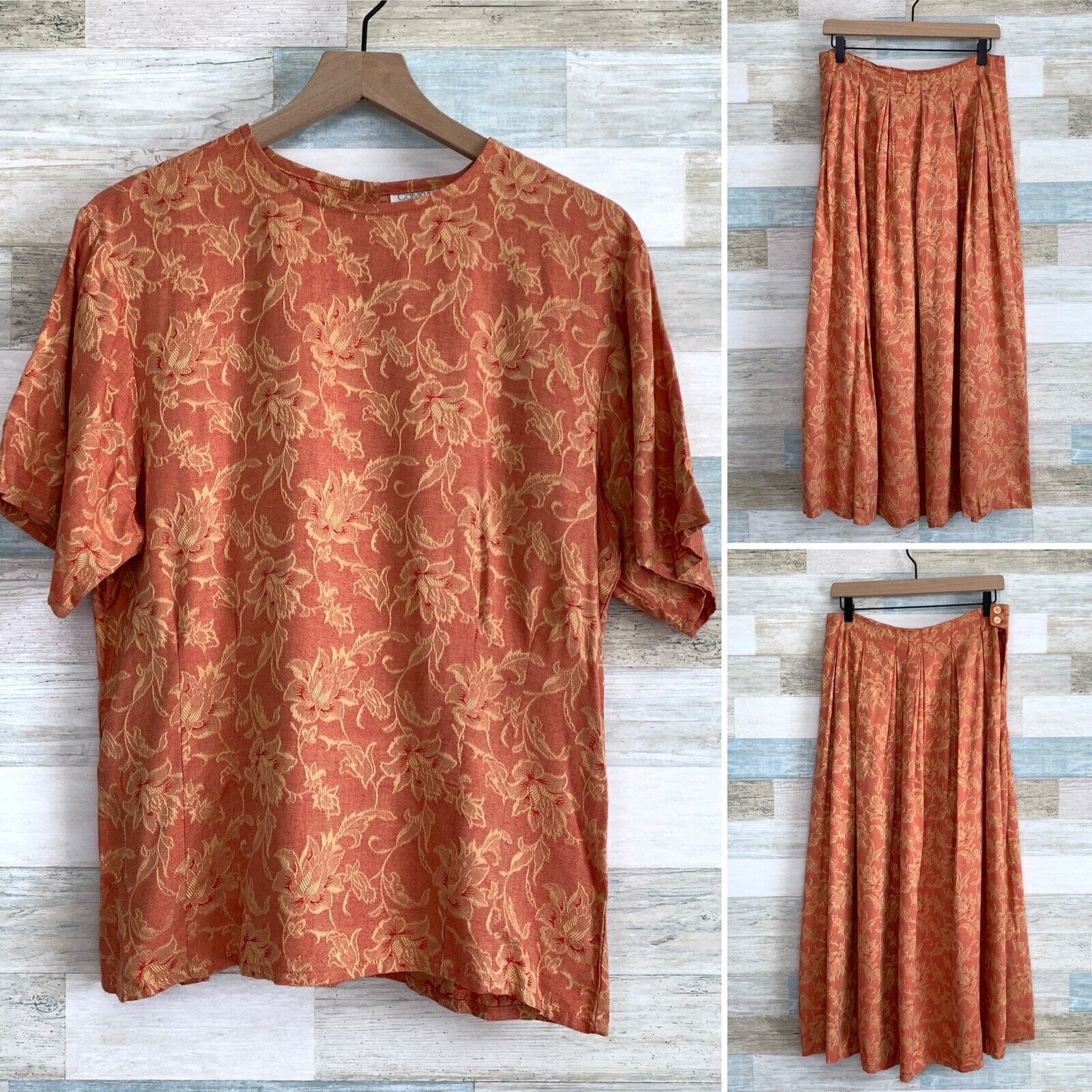 Calvin Klein Calvin Klein Studio VTG Japanese Floral Jacquard Skirt Set Size 32" / US 10 / IT 46 - 1 Thumbnail