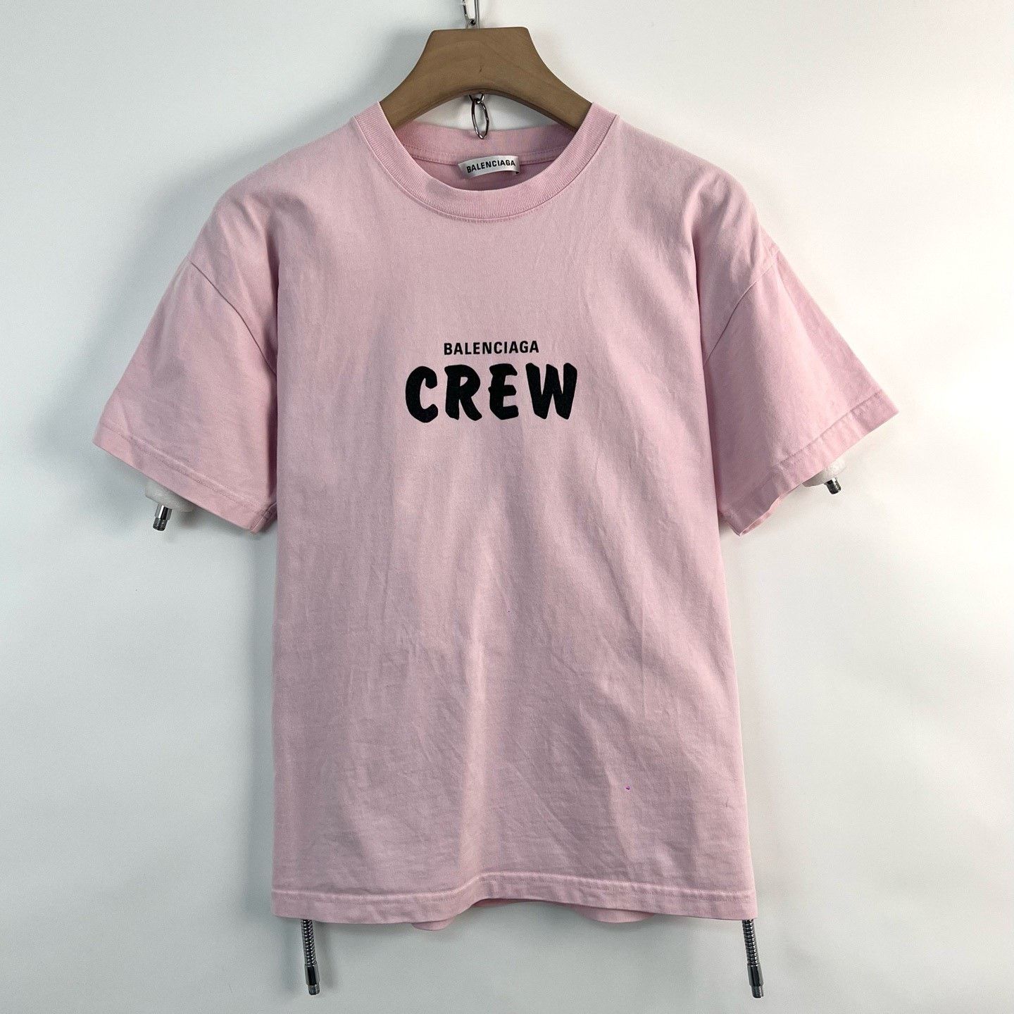 Balenciaga Balenciaga Pink Crew Neck Letter T-shirt Size S / US 4 / IT 40 - 1 Thumbnail