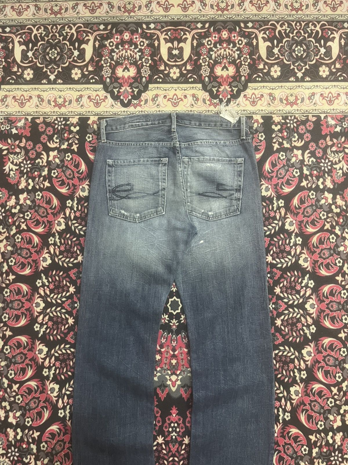 Chip & Pepper Vintage Chip & Pepper Blue Faded Whisker Rip Straight Jeans Size US 29 - 6 Thumbnail
